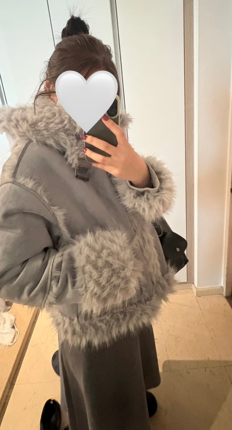 어글리쉐도우 Reversible shearling jacket Blue 상품이미지6