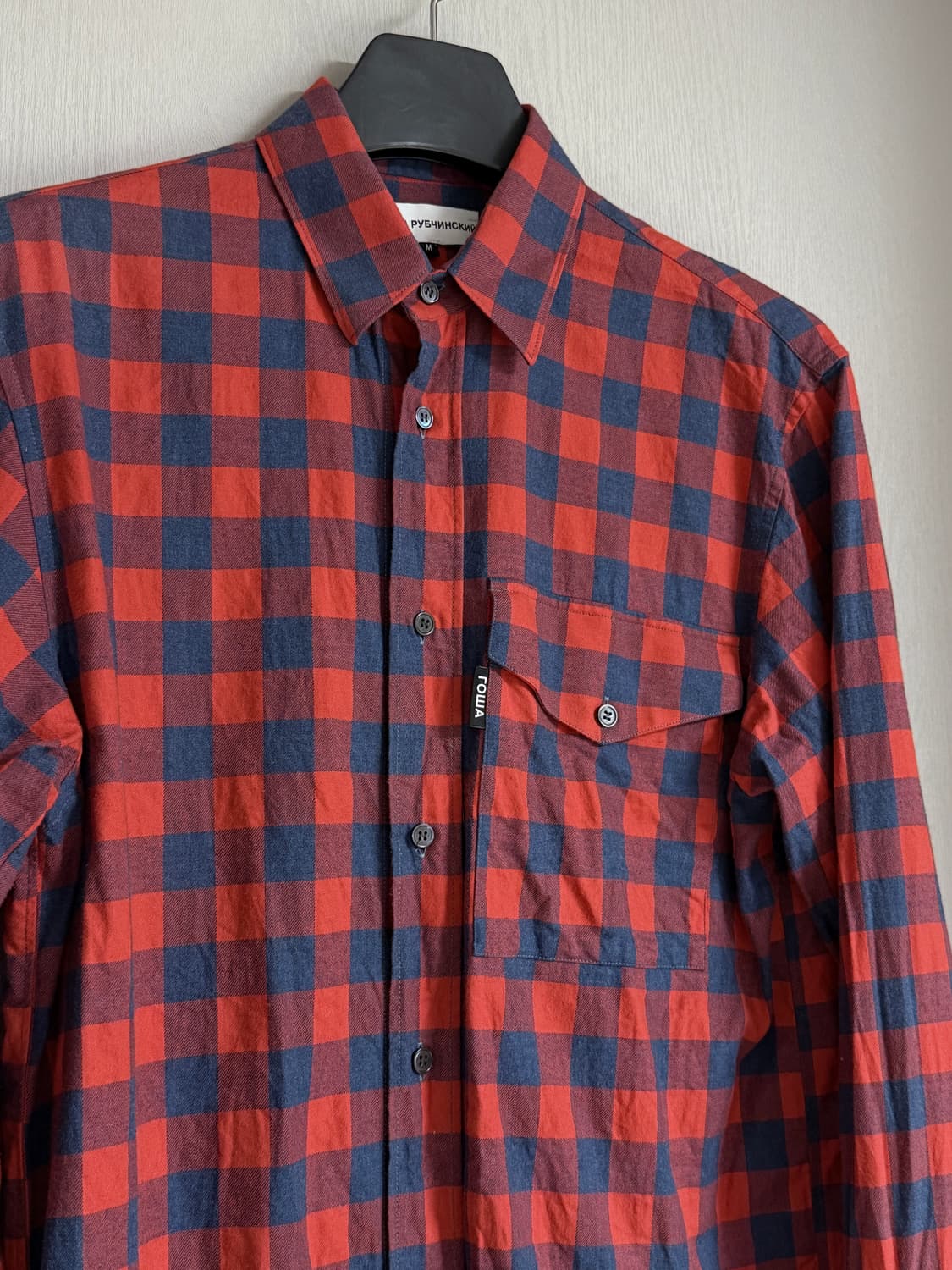 고샤 이중커프 체크셔츠.  상품이미지3