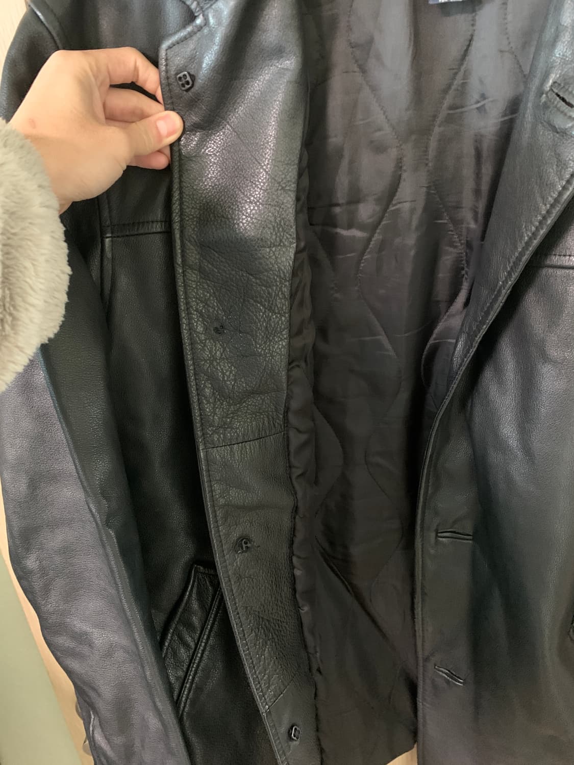 올드 갭 레더 가죽 카 코트 M 상품이미지4