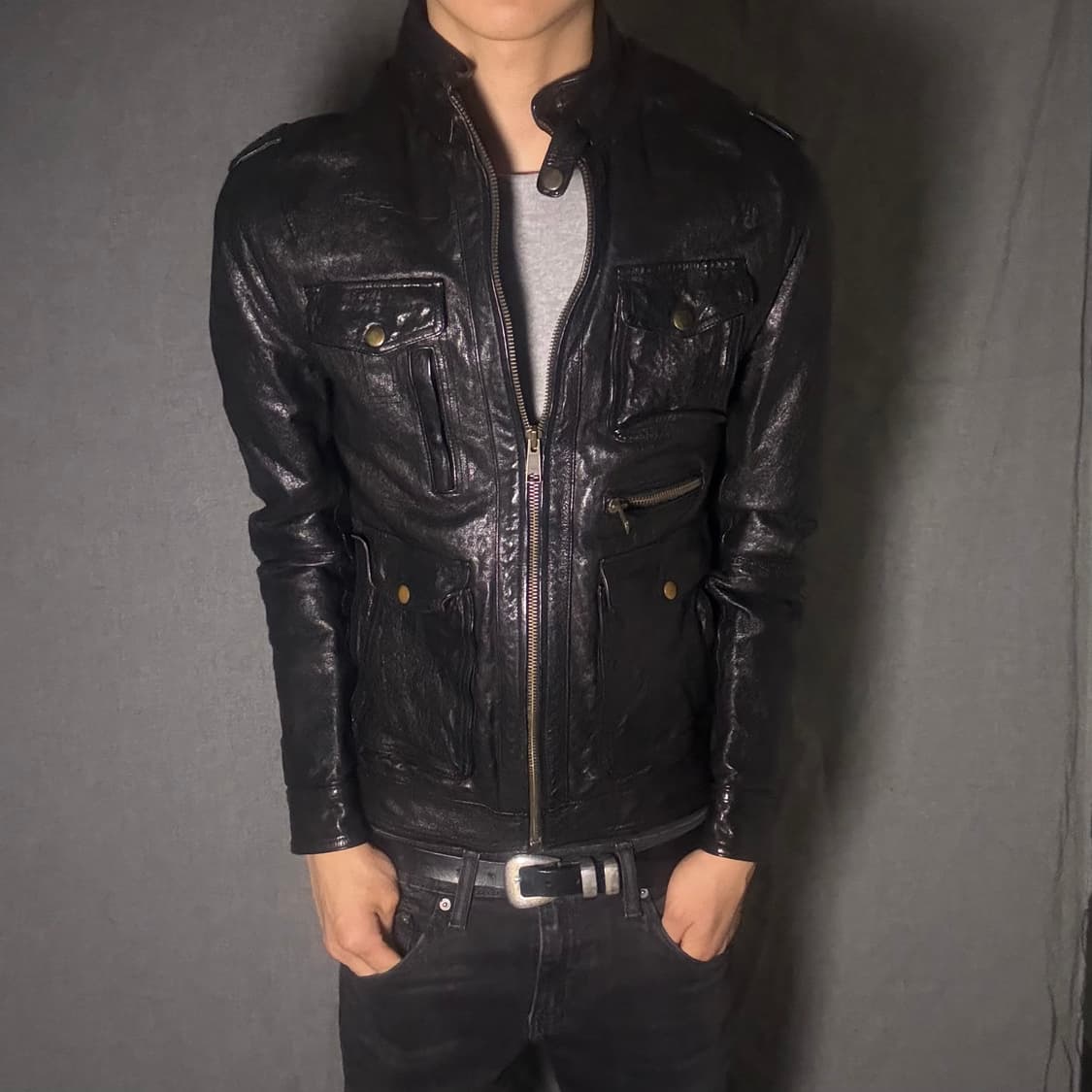 japan vintage ltaly lamb skin jacket 상품이미지6