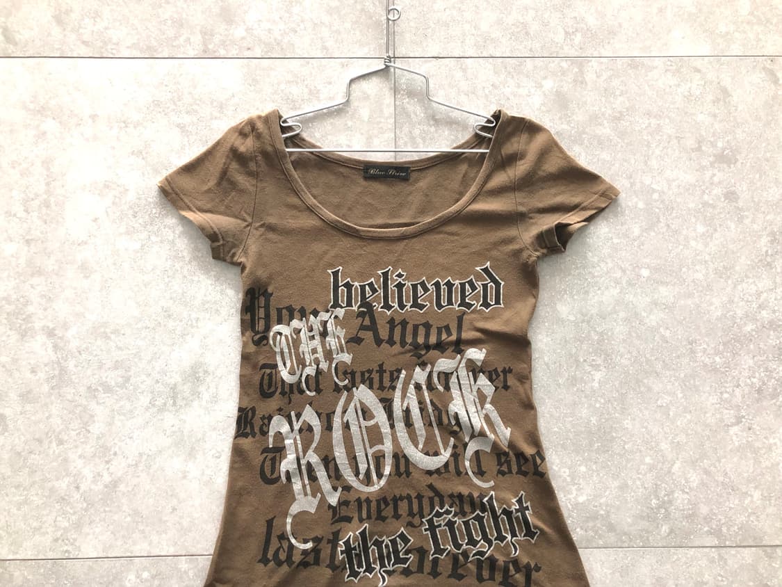 00‘s • y2k 프린팅 카키 탑 상품이미지2