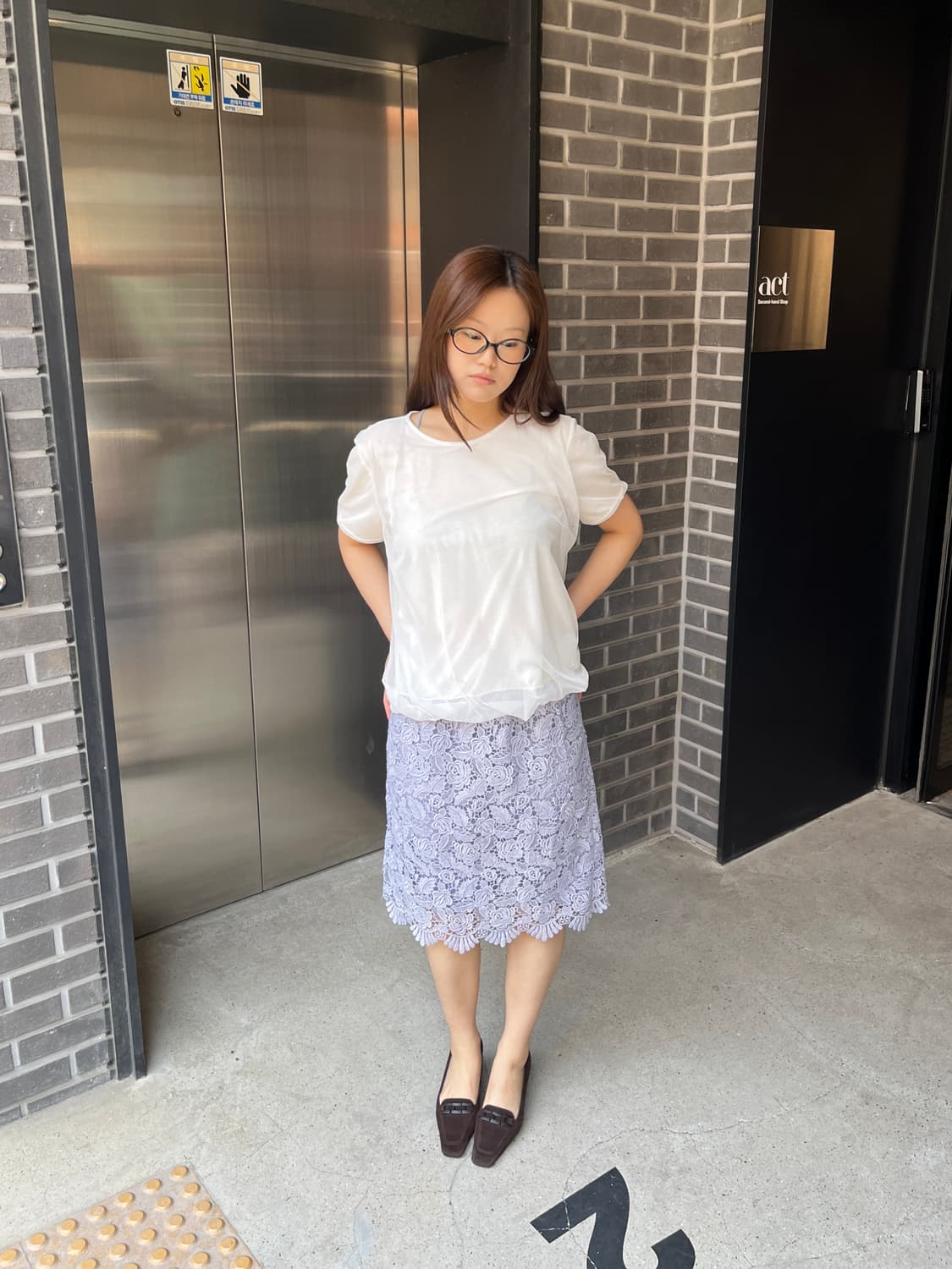 Rope 로페 레이스 스커트 라벤더 상품이미지3