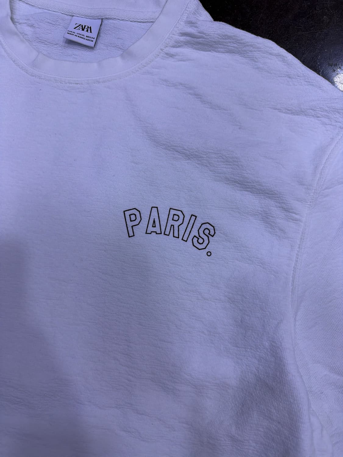 자라 PARIS 흰색 반팔 앵커 티셔츠 XL 상품이미지4