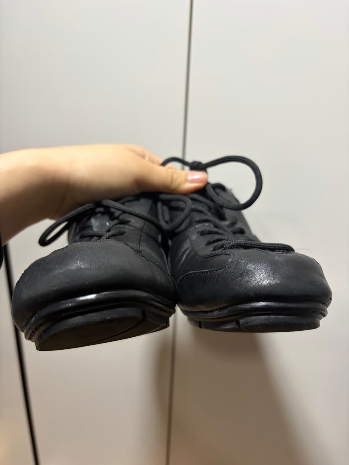 로맨틱무브 보울러 가죽 스니커즈 워싱 블랙 상품이미지5