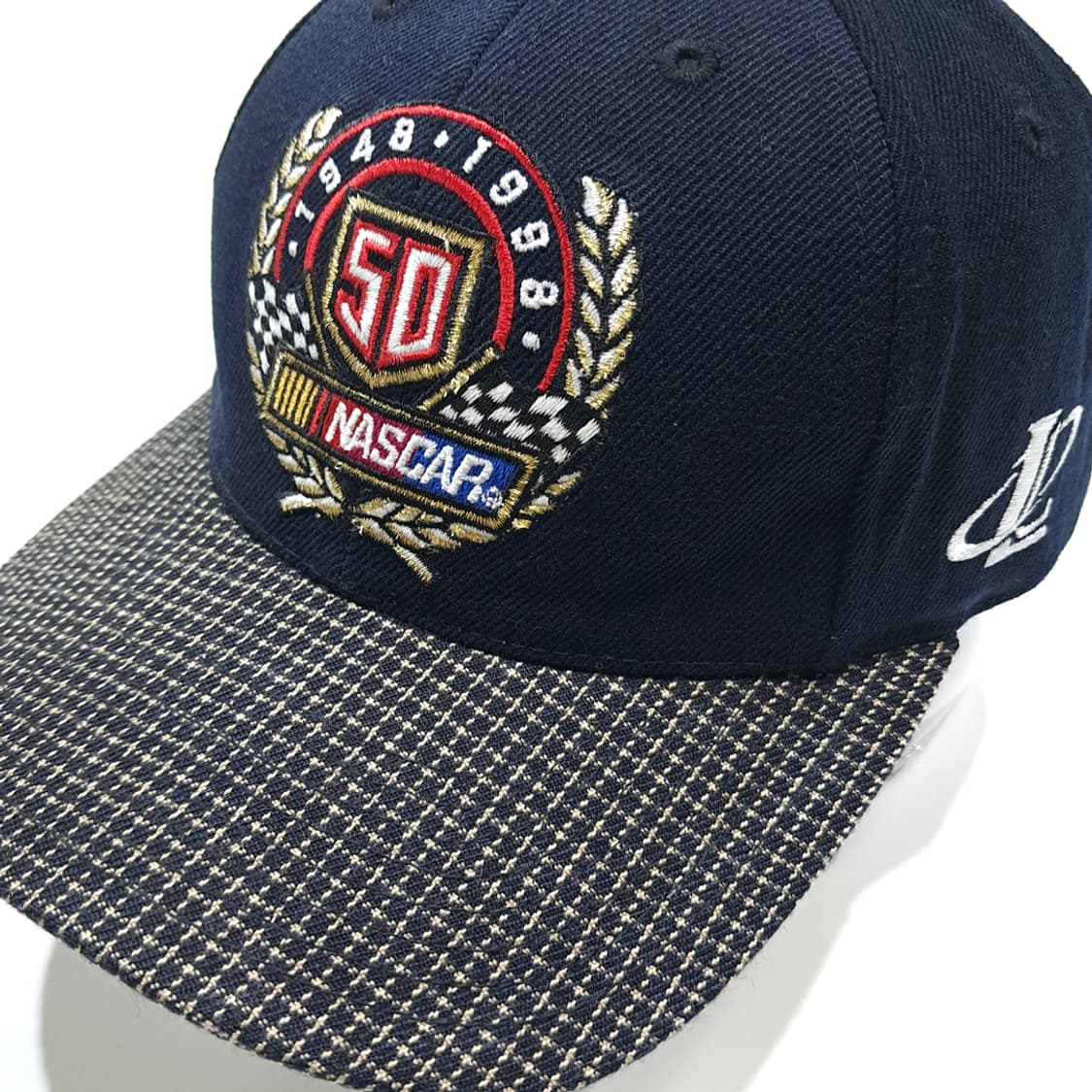 로고애슬레틱 1998 나스카 50주년 체크챙 네이비 볼캡 P2061 상품이미지1