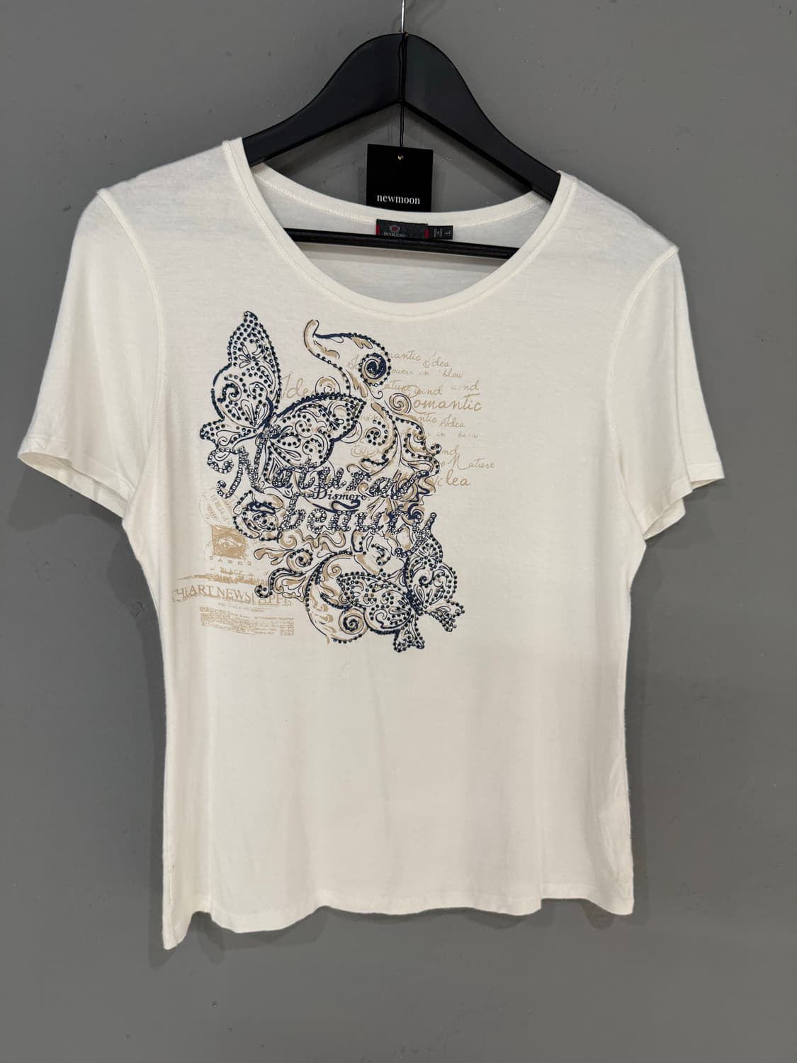 butterfly & lettering detail t-shirt 상품이미지7