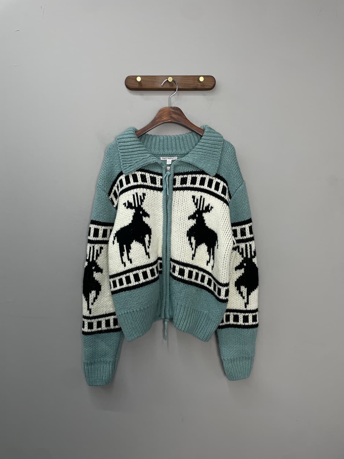 파르티멘토 스카이블루 코위찬 니트 집업 H967 상품이미지2