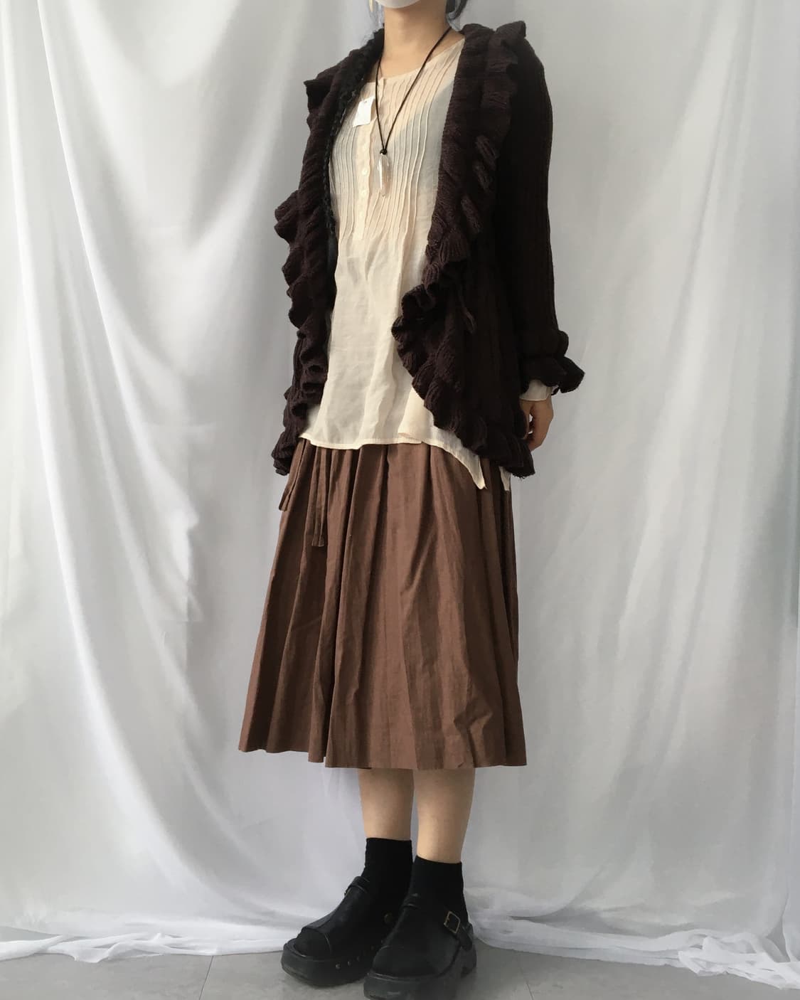 Ruffle point knit cardigan 상품이미지7