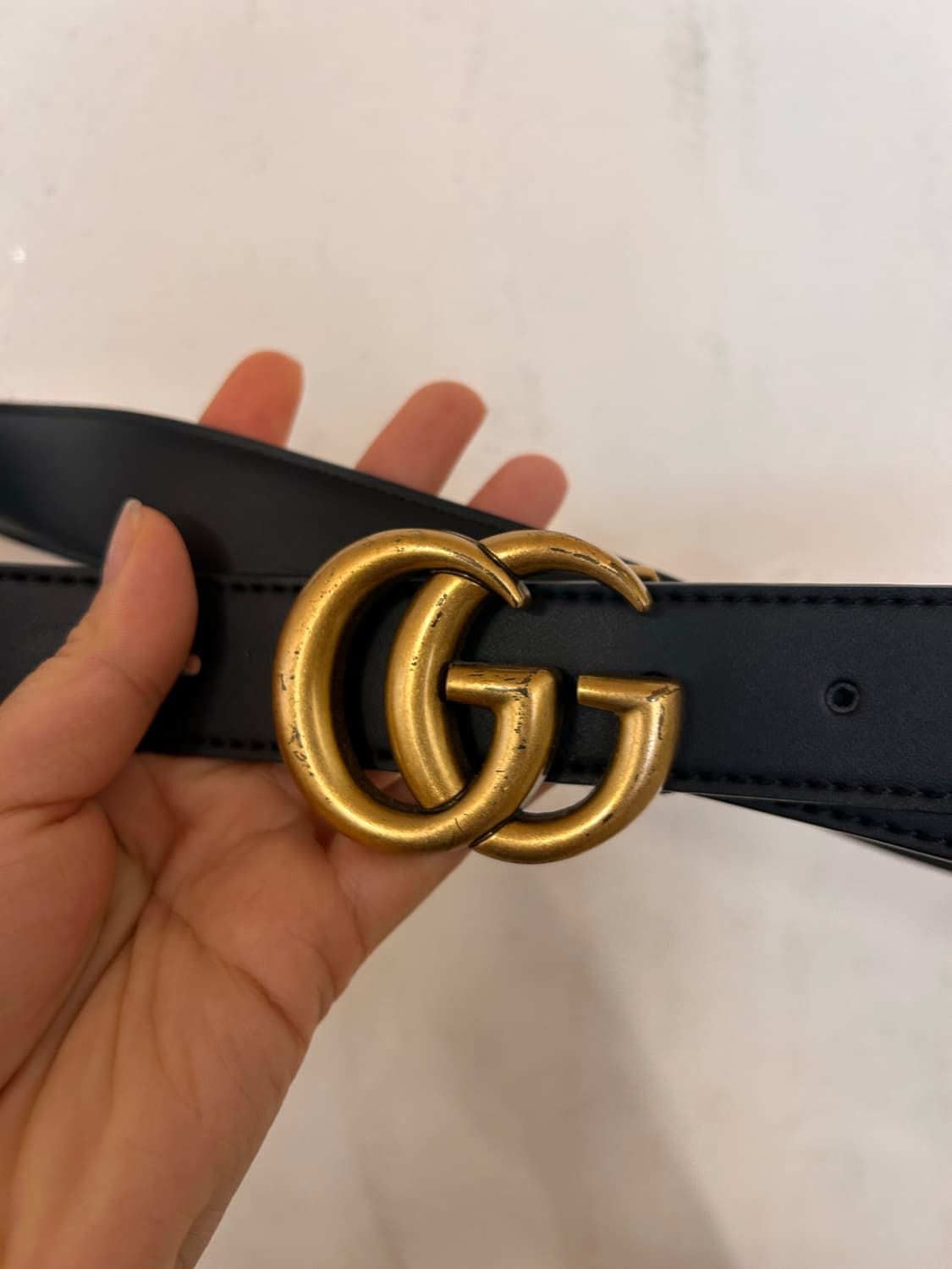 구찌 GG 마몬트 블랙 벨트 (골드 버클) 상품이미지5