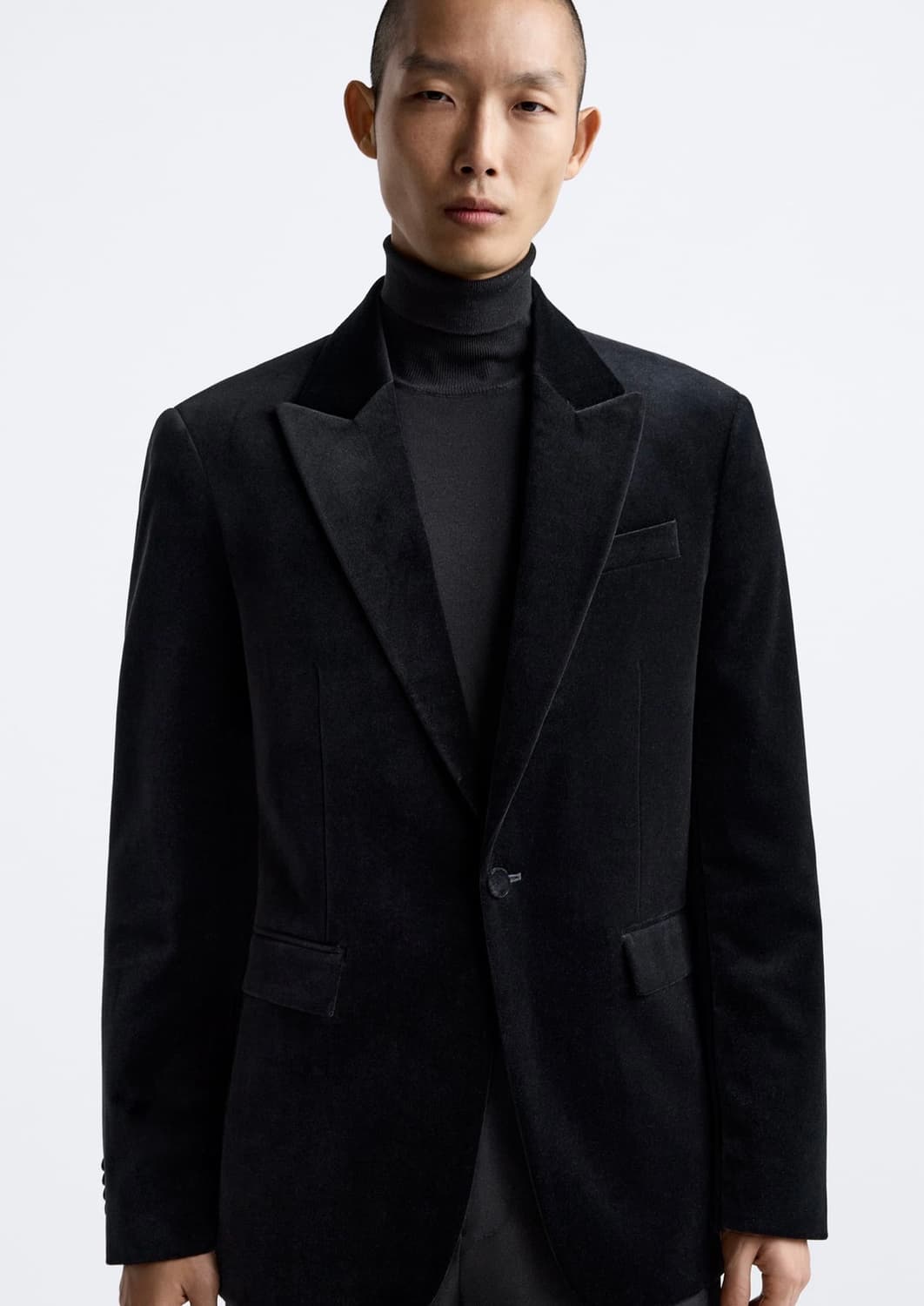 (ZARA) 벨벳 블레이저 블랙 (XL) 상품이미지5