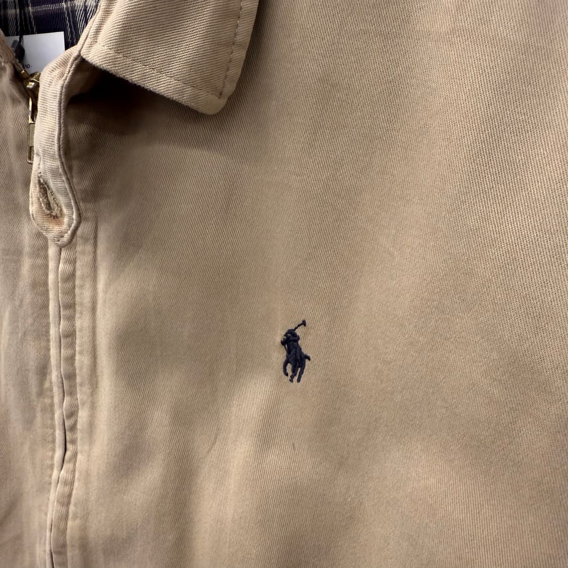 90s 폴로 랄프로렌 체크 라이닝 코튼 스윙탑 자켓 블루종 N651 상품이미지4