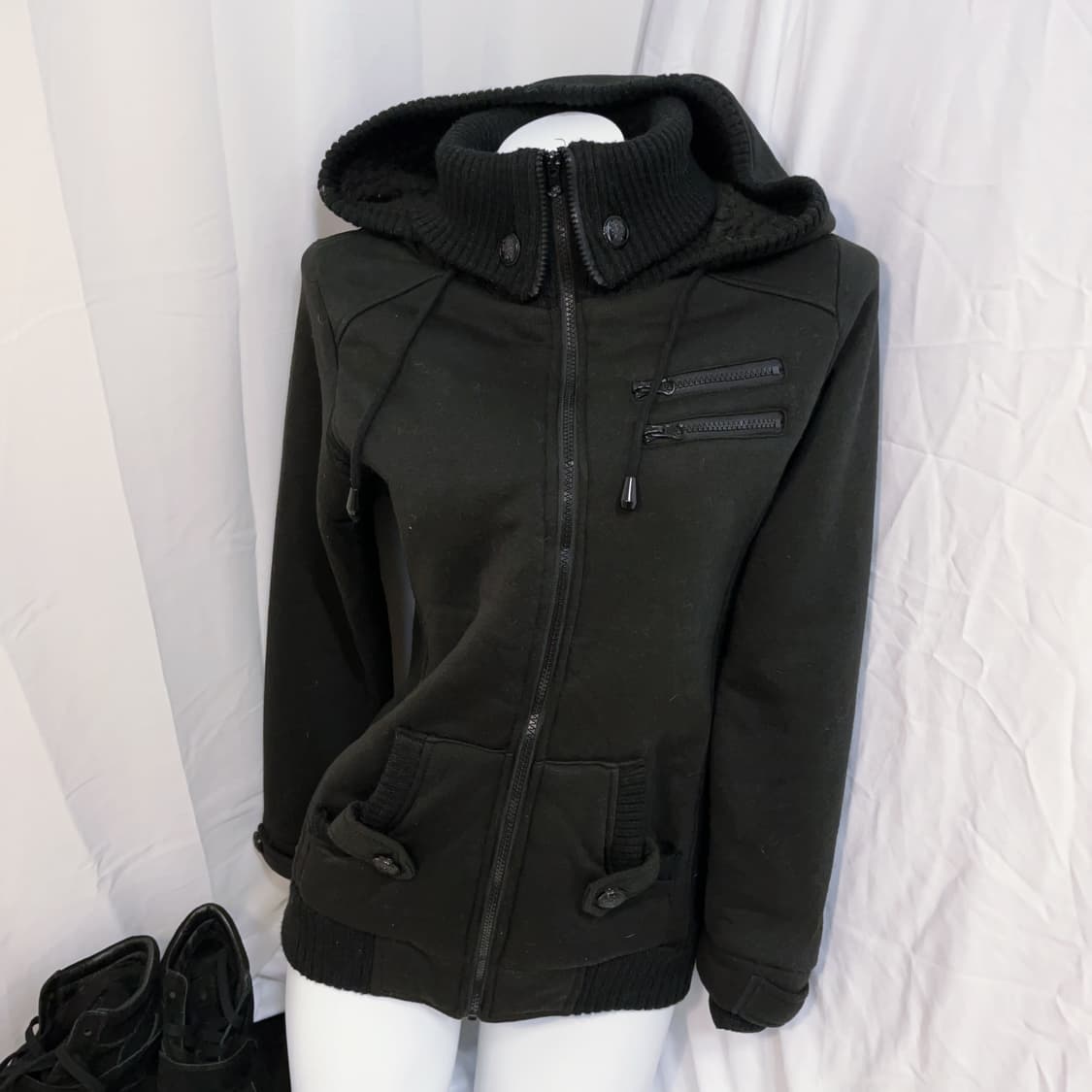 Y2k 00s하이넥 후드집업 상품이미지1