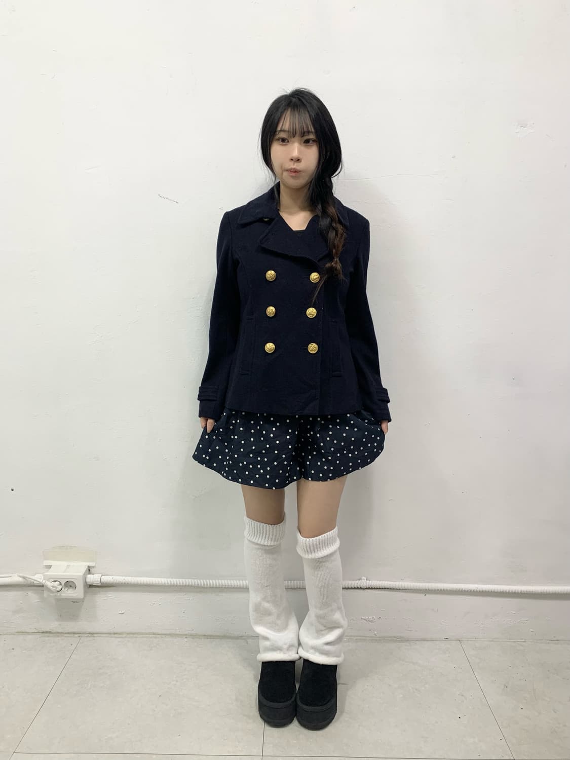 [PAGE BOY] 도쿄걸 프레피룩 네이비 숏코트  상품이미지1