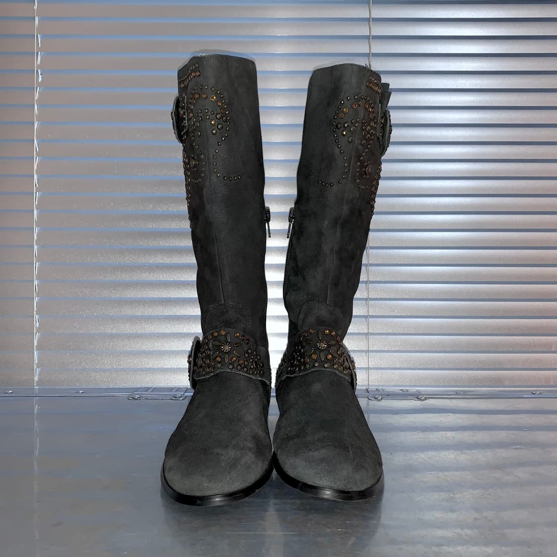 00s 빈티지 퀸비 올 스웨이드 블링 부츠 상품이미지3