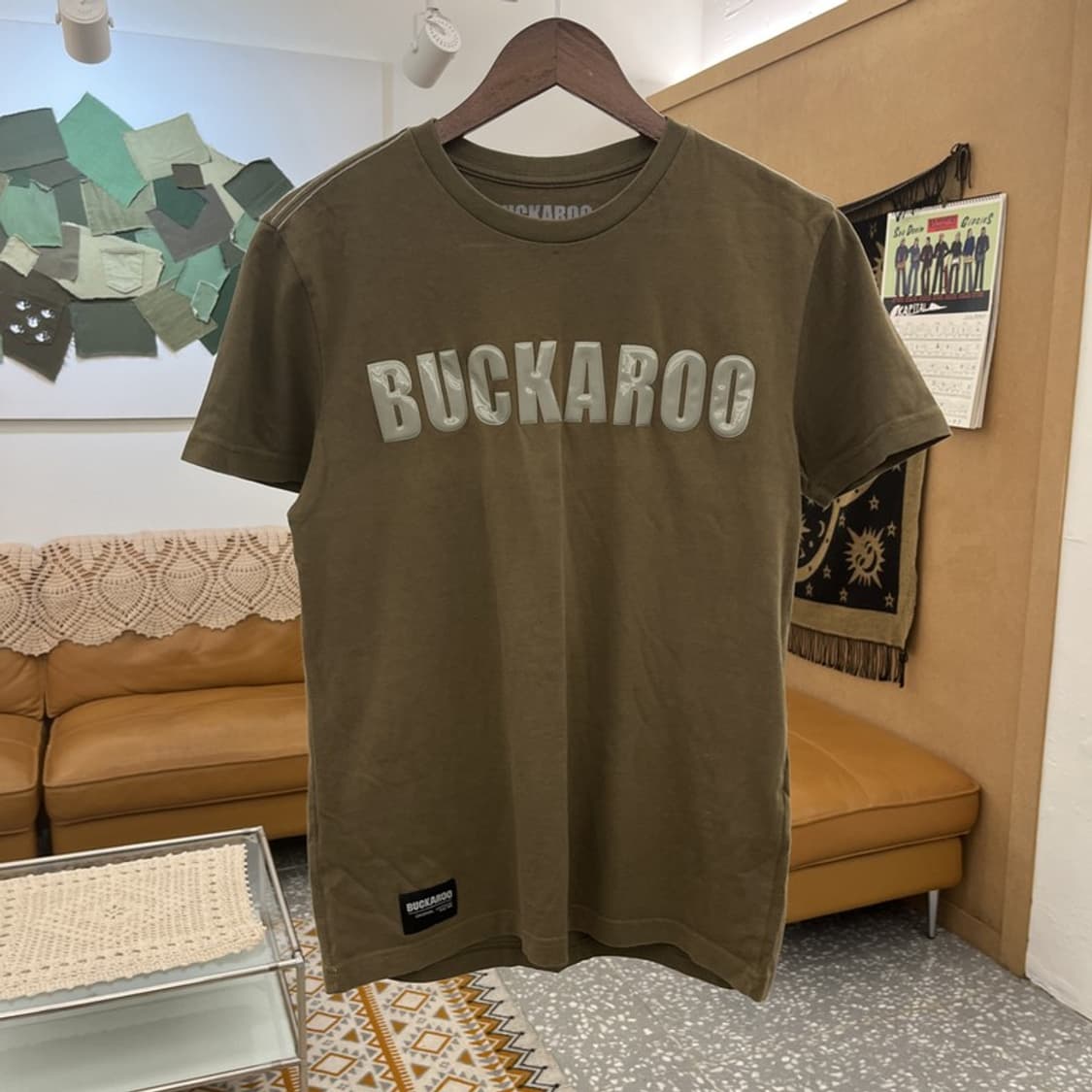 버커루 빈티지 스트릿 펑크 올리브그린 반팔 티 M C10890 상품이미지3
