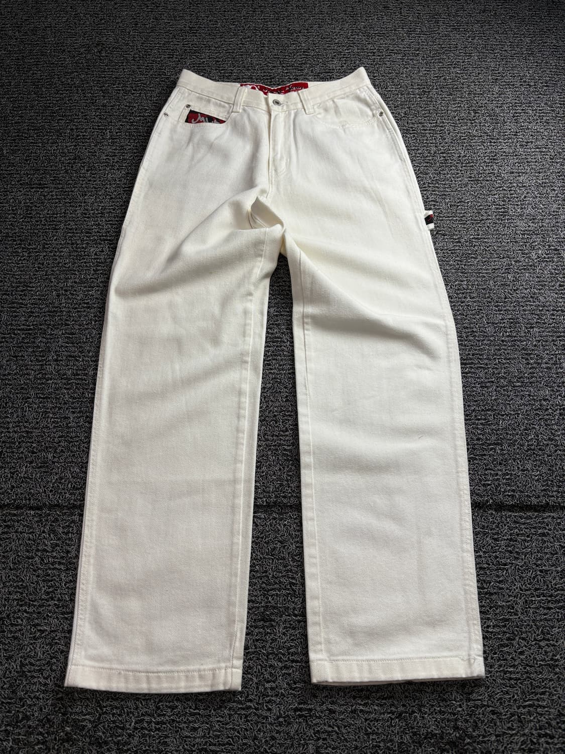 MLB 올드스쿨 자수로고 화이트 루즈핏 데님 팬츠 3082 상품이미지2