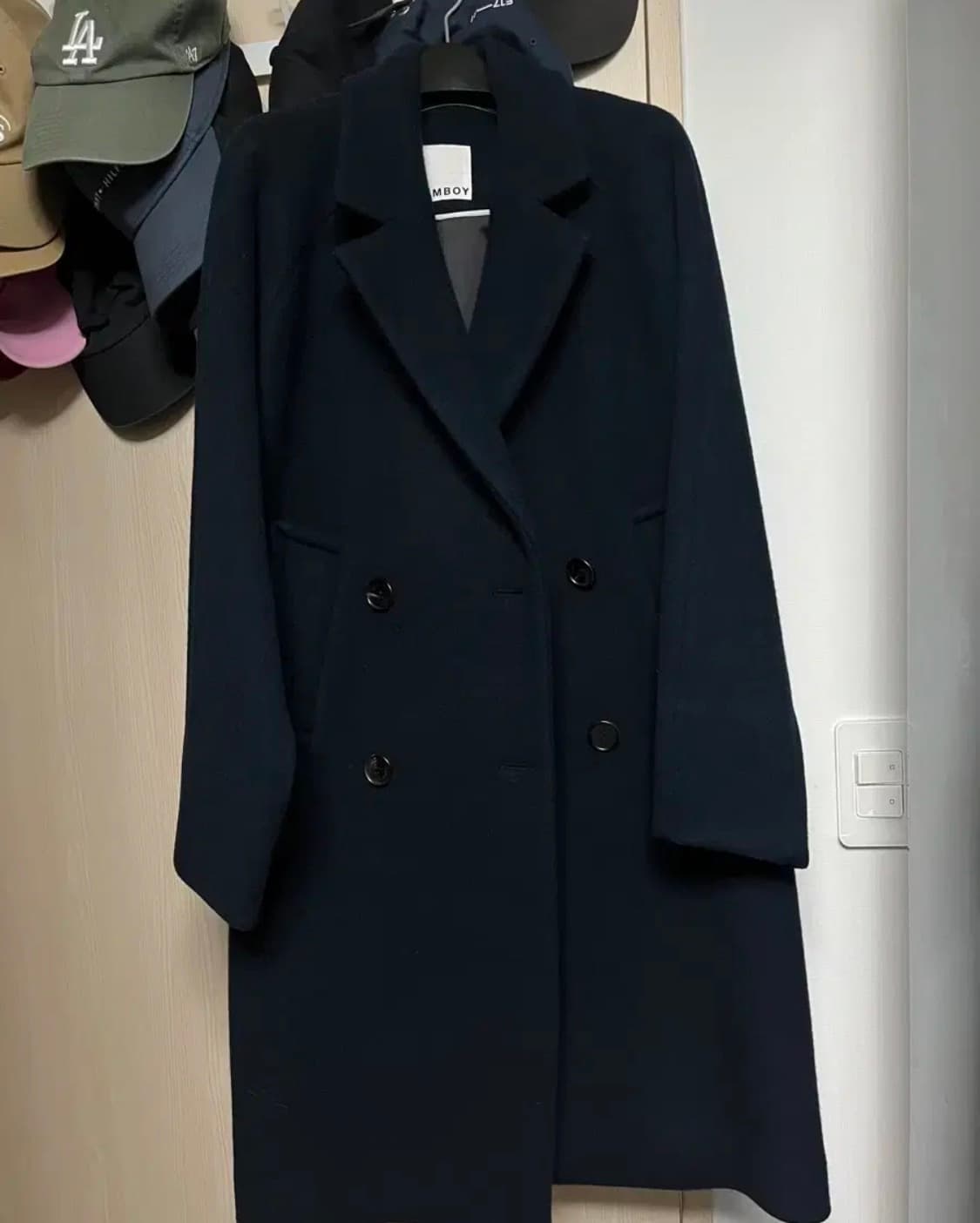 톰보이 모 코트 네이비 상품이미지1