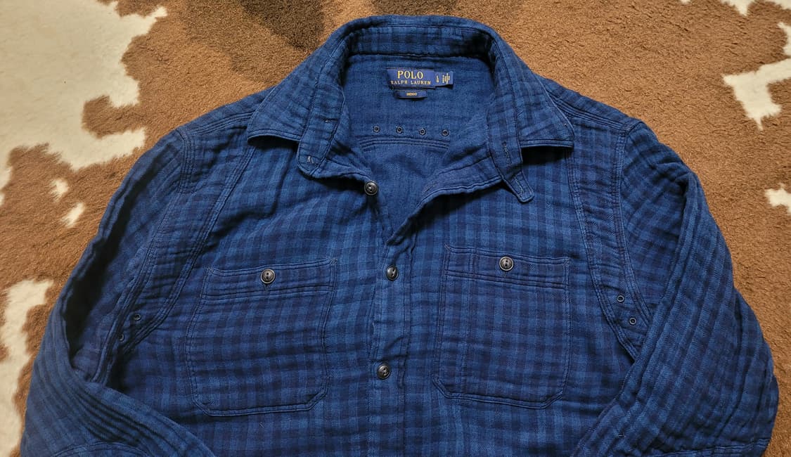 폴로 랄프로렌 남성용 인디고 체크 남방(L) 상품이미지4