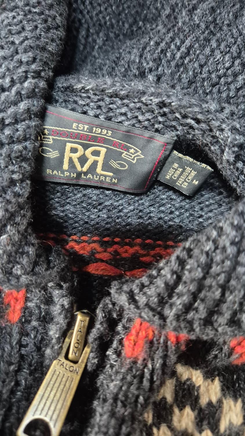 RRL 더블알엘 카 모티브 코튼 울 지퍼 카디건 M 상품이미지7