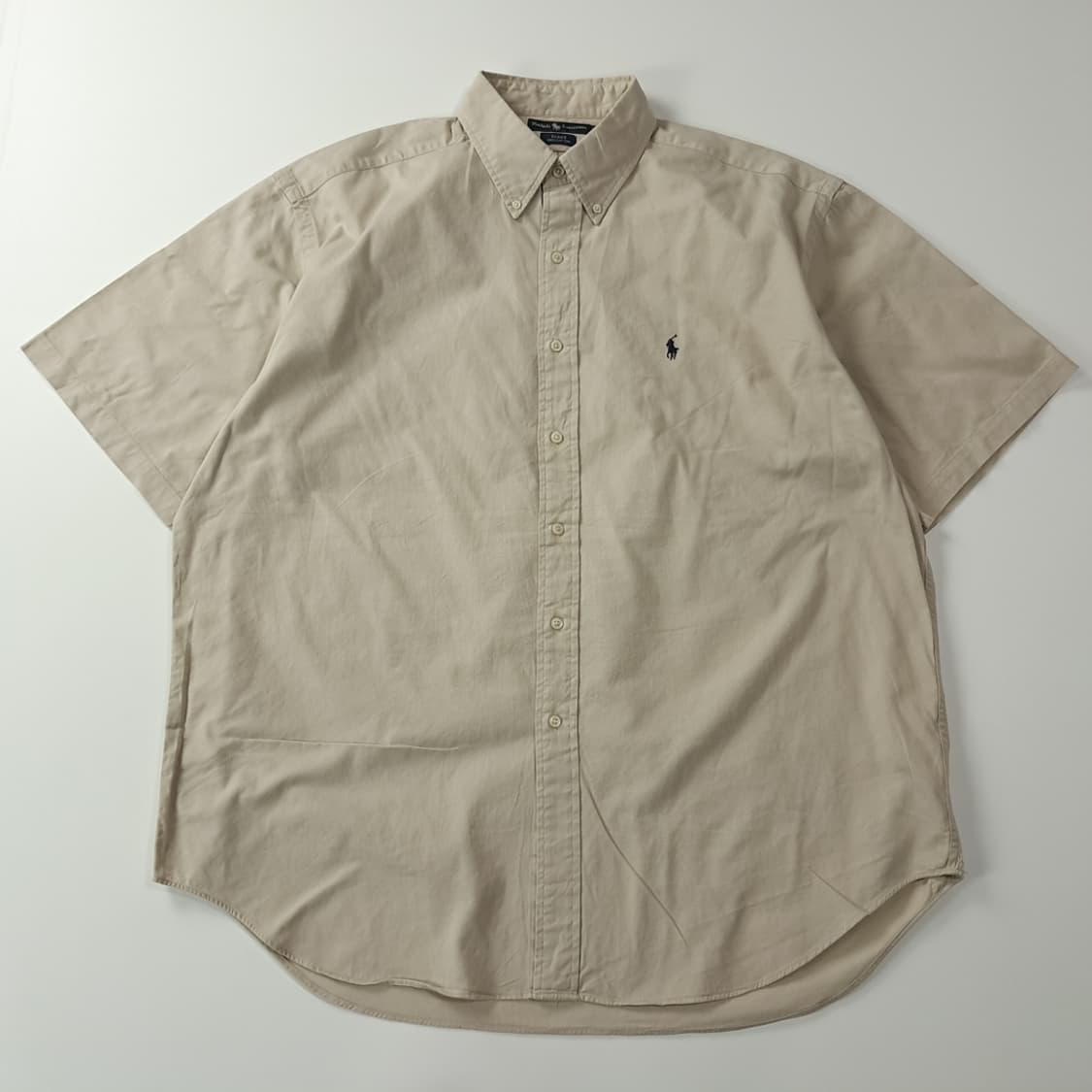 CJ611 XL 폴로 블레이크핏 90s 미국판 베이지 반팔 셔츠 남방 상품이미지1