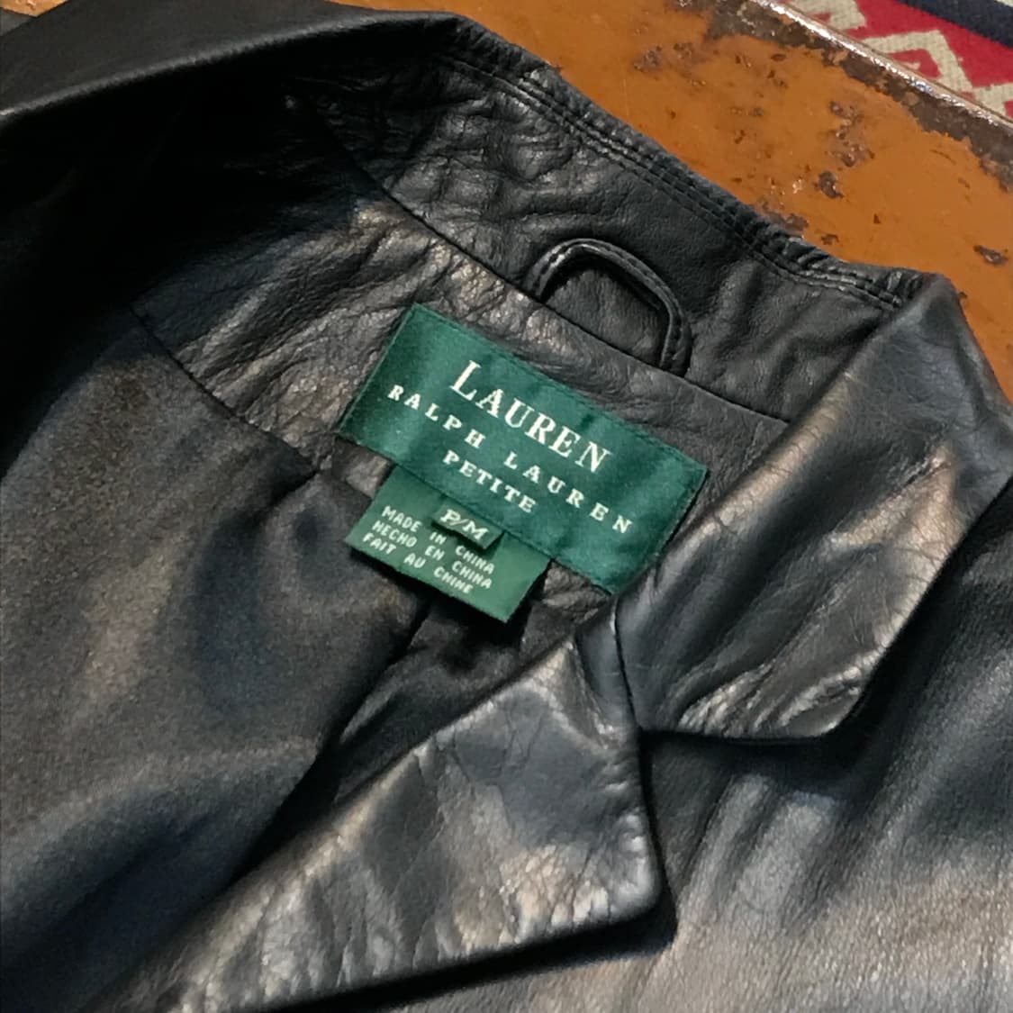 랄프로렌 그린라벨 3버튼 블랙 리얼 레더 양가죽 코트 자켓 여성 55 상품이미지5