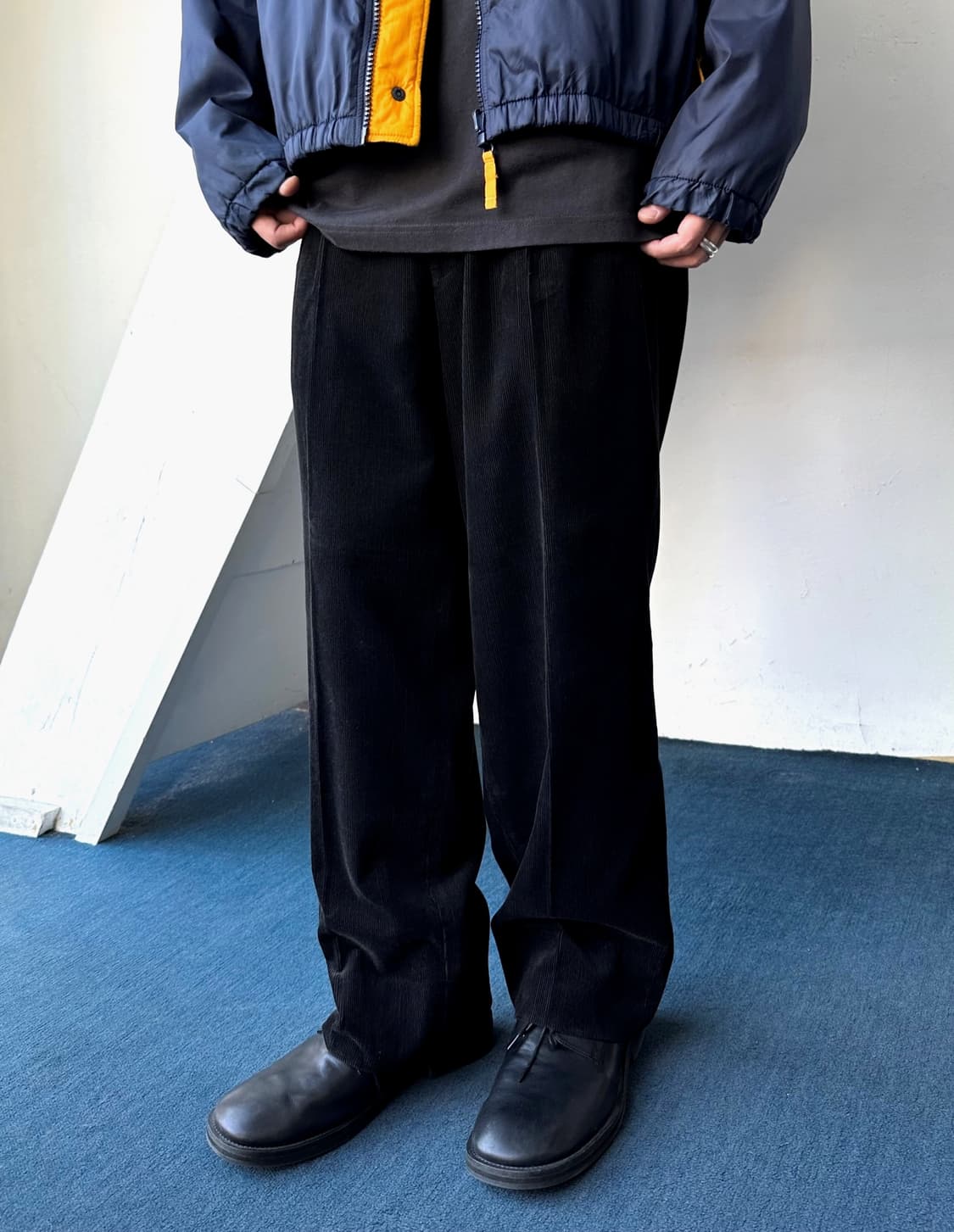 Cord design 2 tuck wide pants 상품이미지7