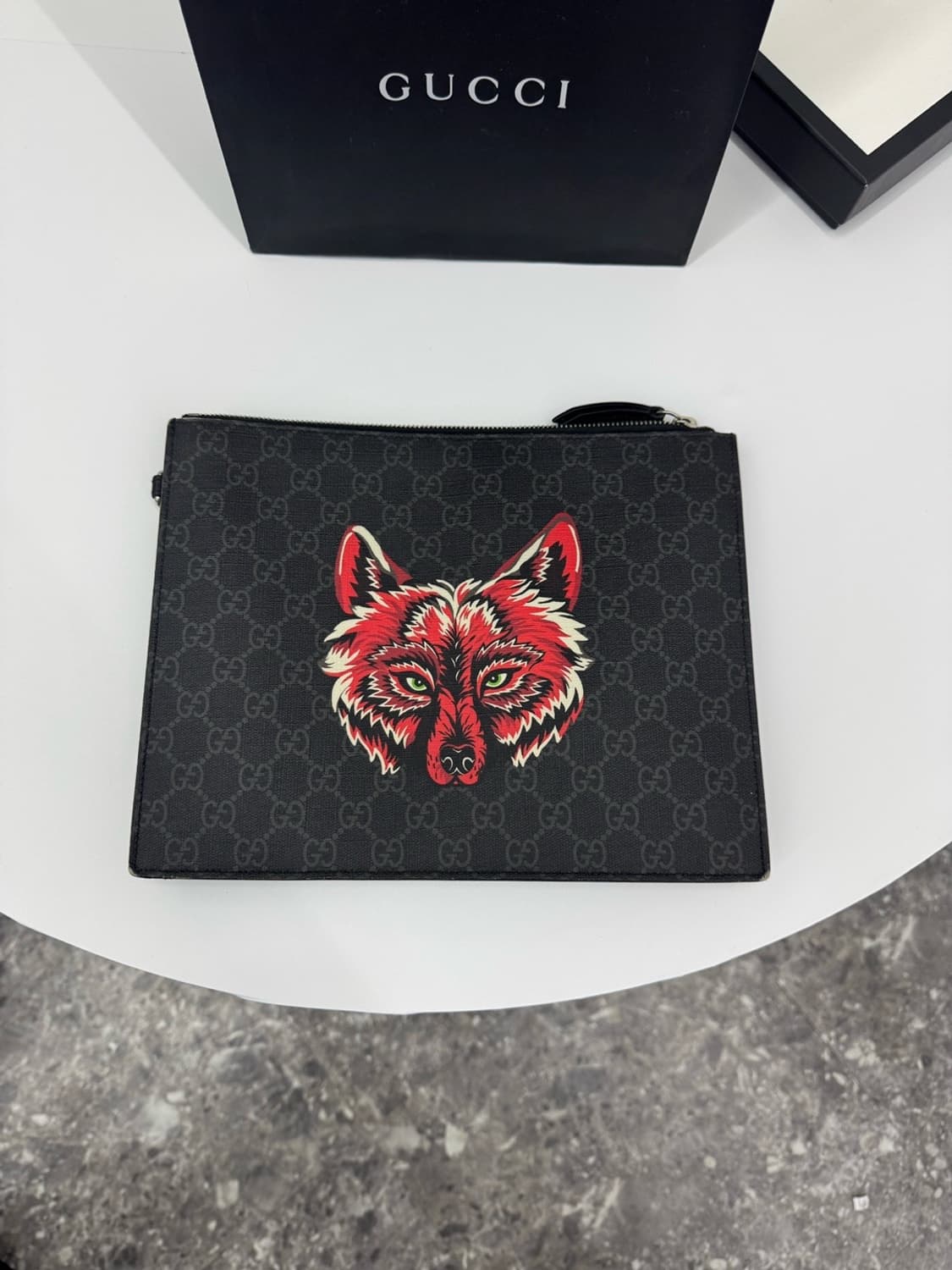 [한정판] 구찌 레드 울프 클러치 파우치 가방 OS 상품이미지2