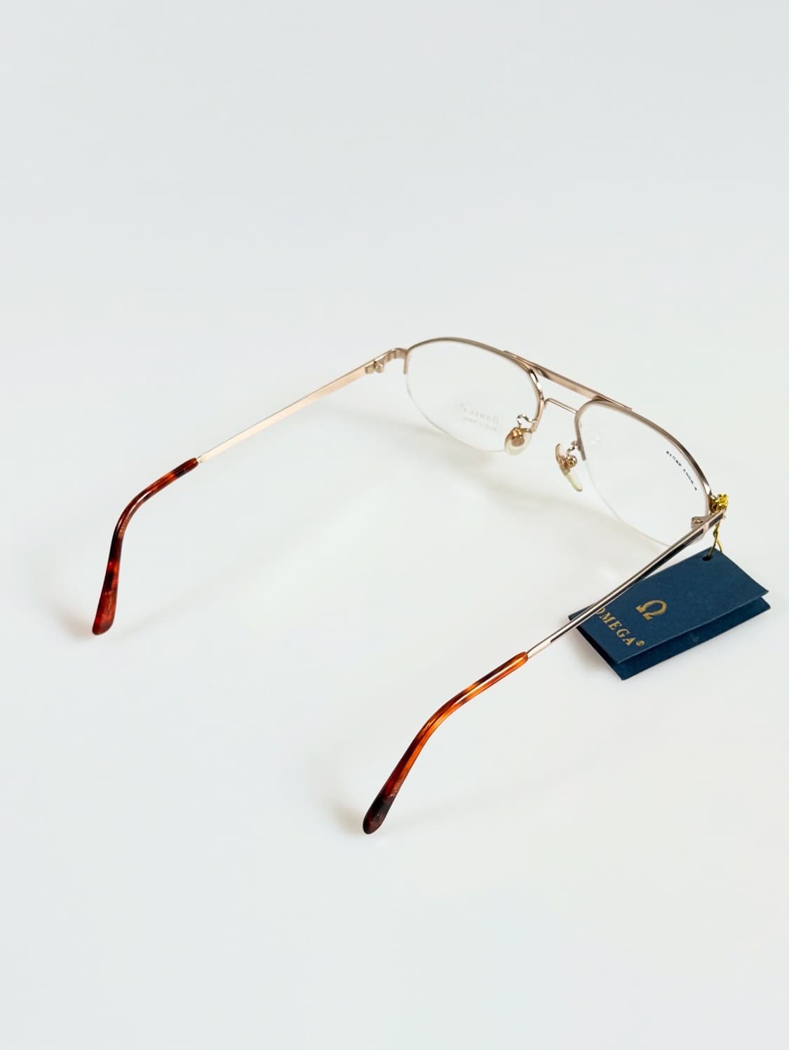90s OMEGA 오메가 맷골드 스퀘어 보잉 빈티지 데드스탁 안경 상품이미지4