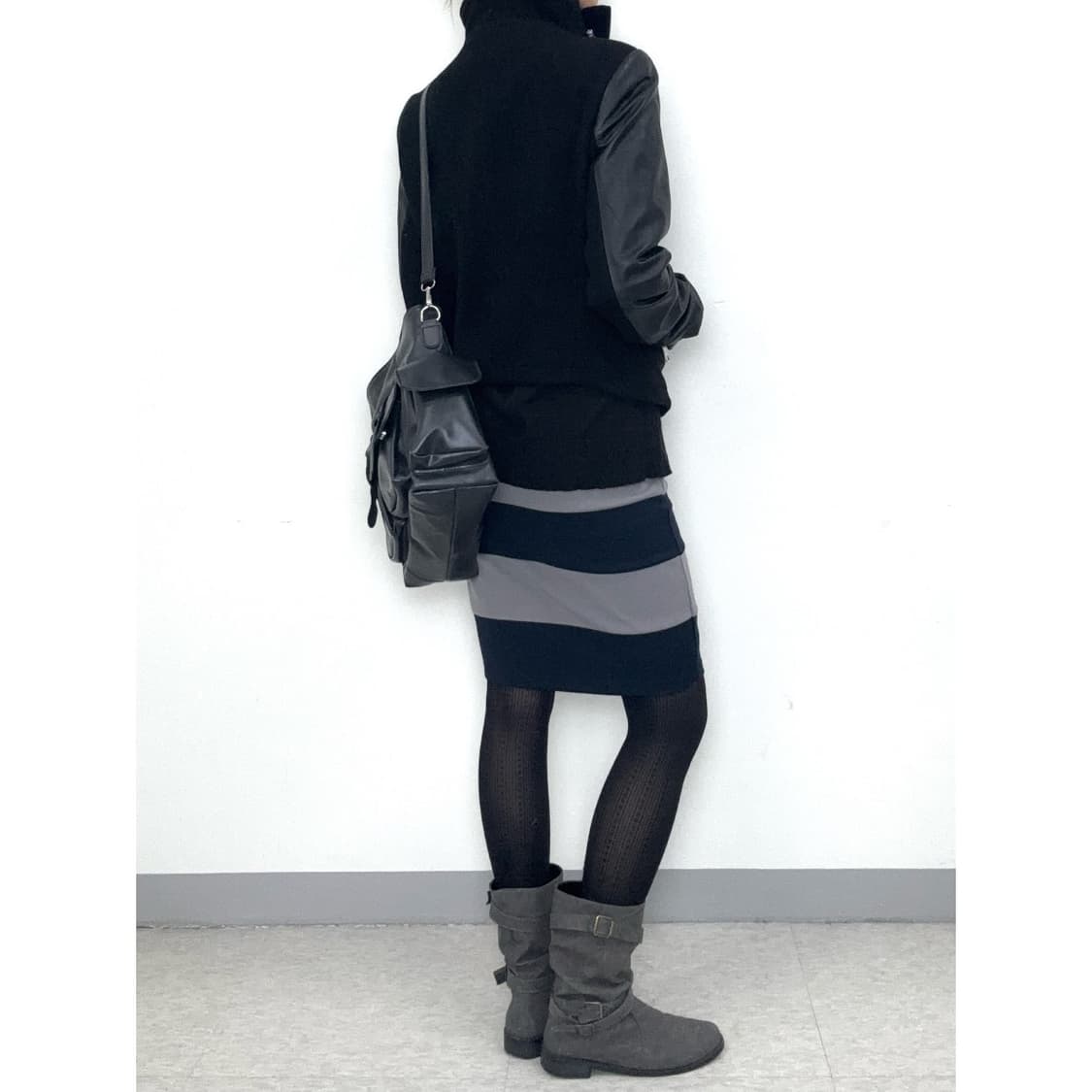 빈티지 타미힐피거 하이넥 블랙 투웨이 락시크 자켓 상품이미지7