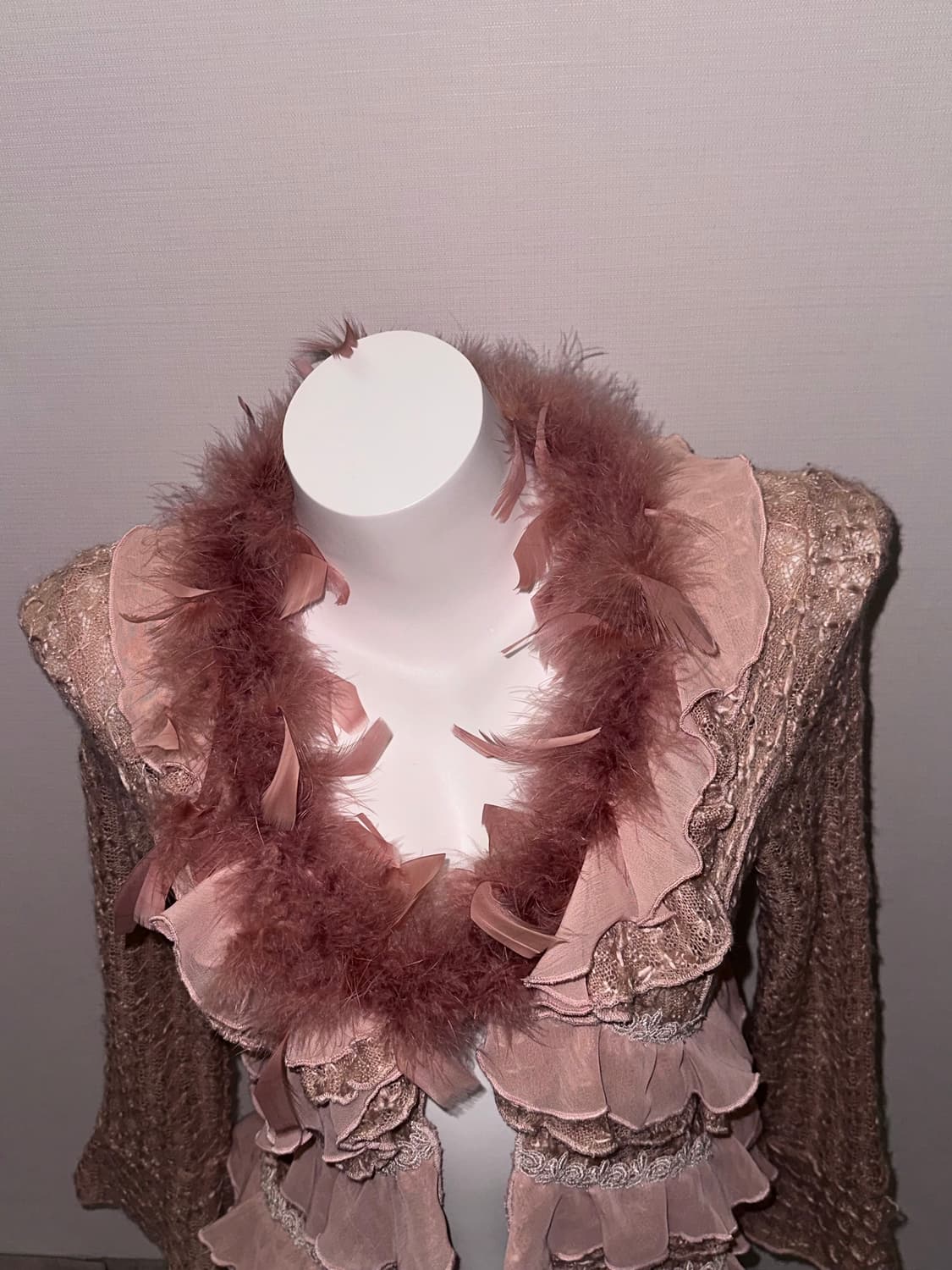 빈티지 깃털 레이스 프릴 페어리 가디건 상품이미지2