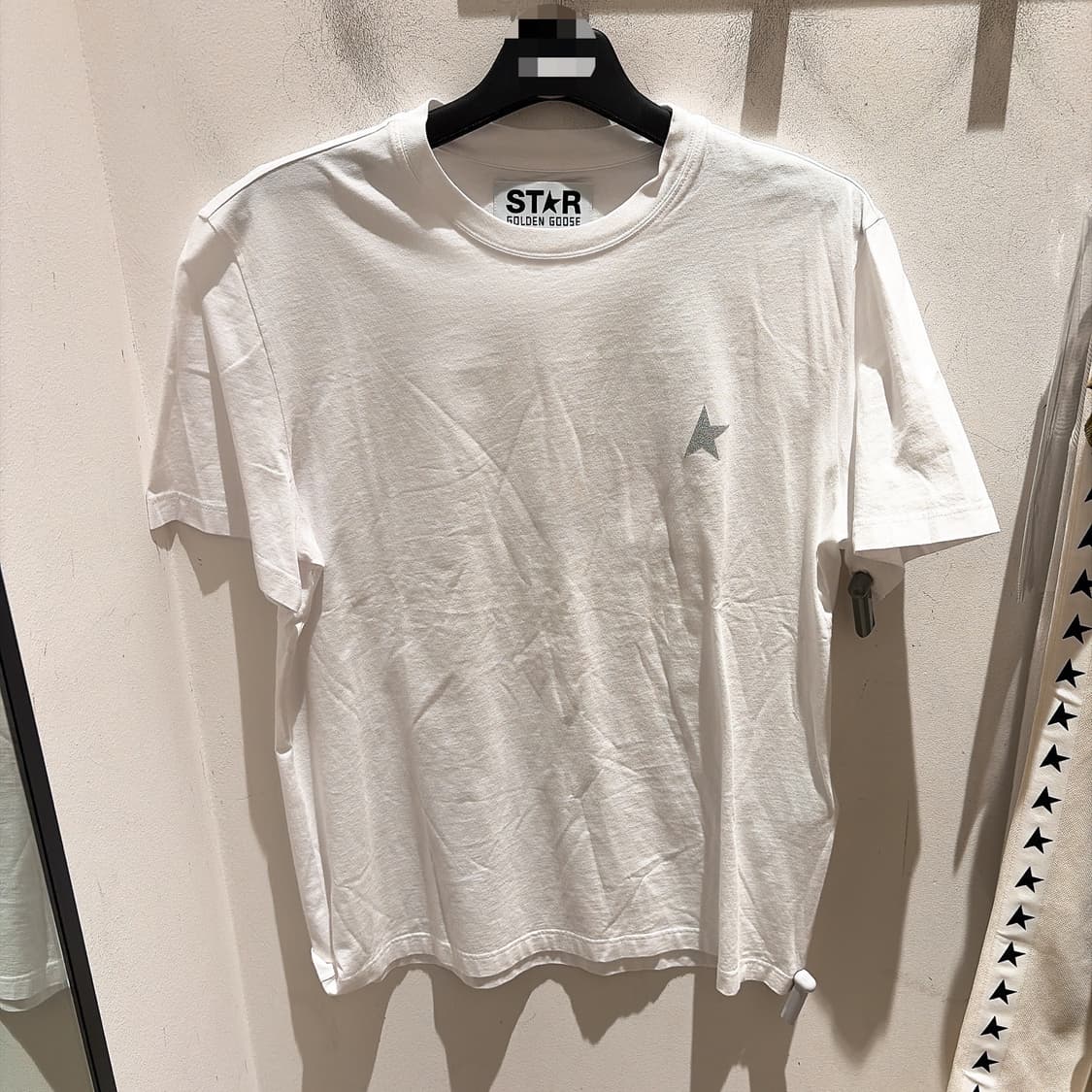 (골든구스 남성 화이트 실버 글리터 스타 티셔츠 상품이미지1
