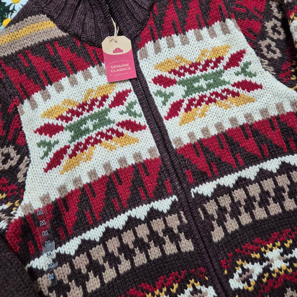 TOPVALU 페어아일 니트 집업 자켓 성인M 새상품 상품이미지2