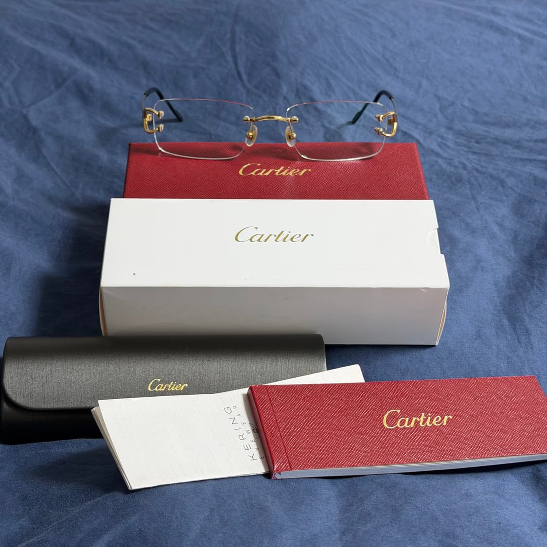 (OS) Cartier 까르띠에 C 데코 무테 안경 금장 상품이미지2