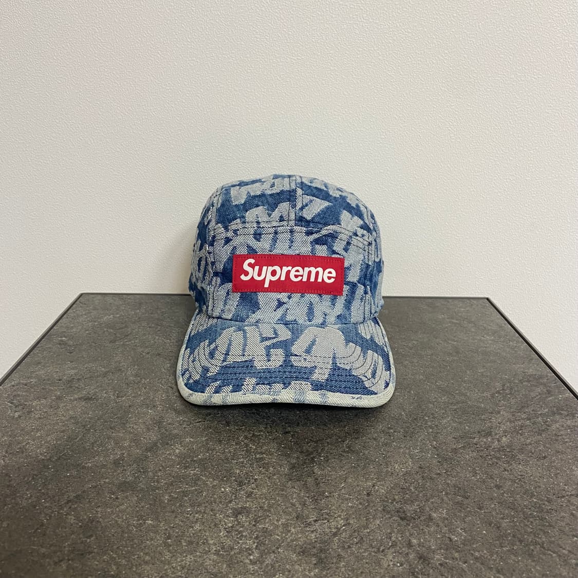 (OS) 슈프림 박스로고 캠프캡 모자 워시드 데님 상품이미지1