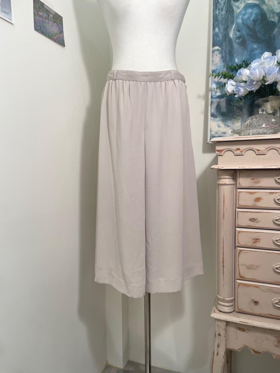 sheer gray pleats point summer skirt 상품이미지5