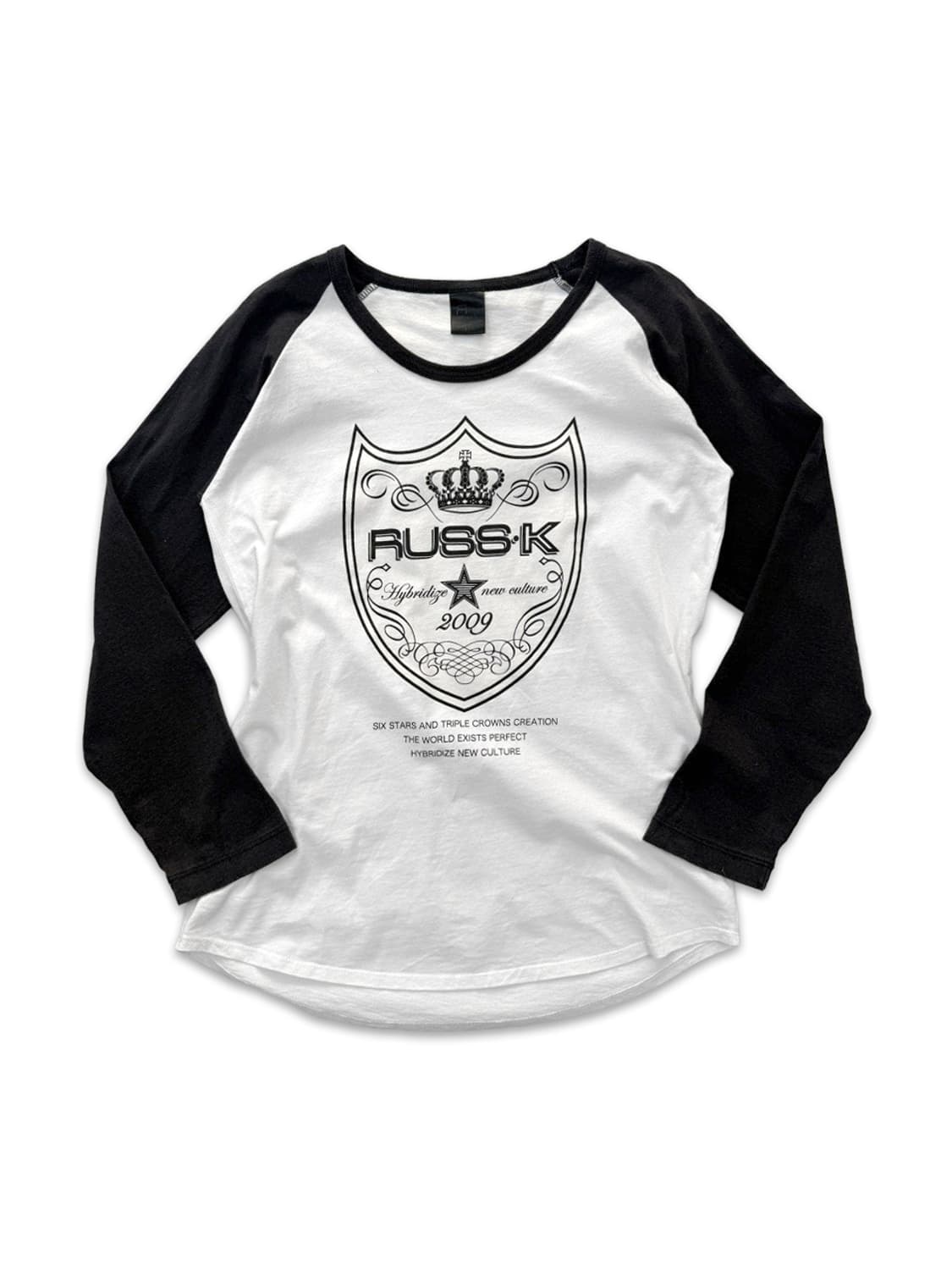 빈티지 Russ.k 블랙 레터링 y2k 긴팔티 상품이미지1