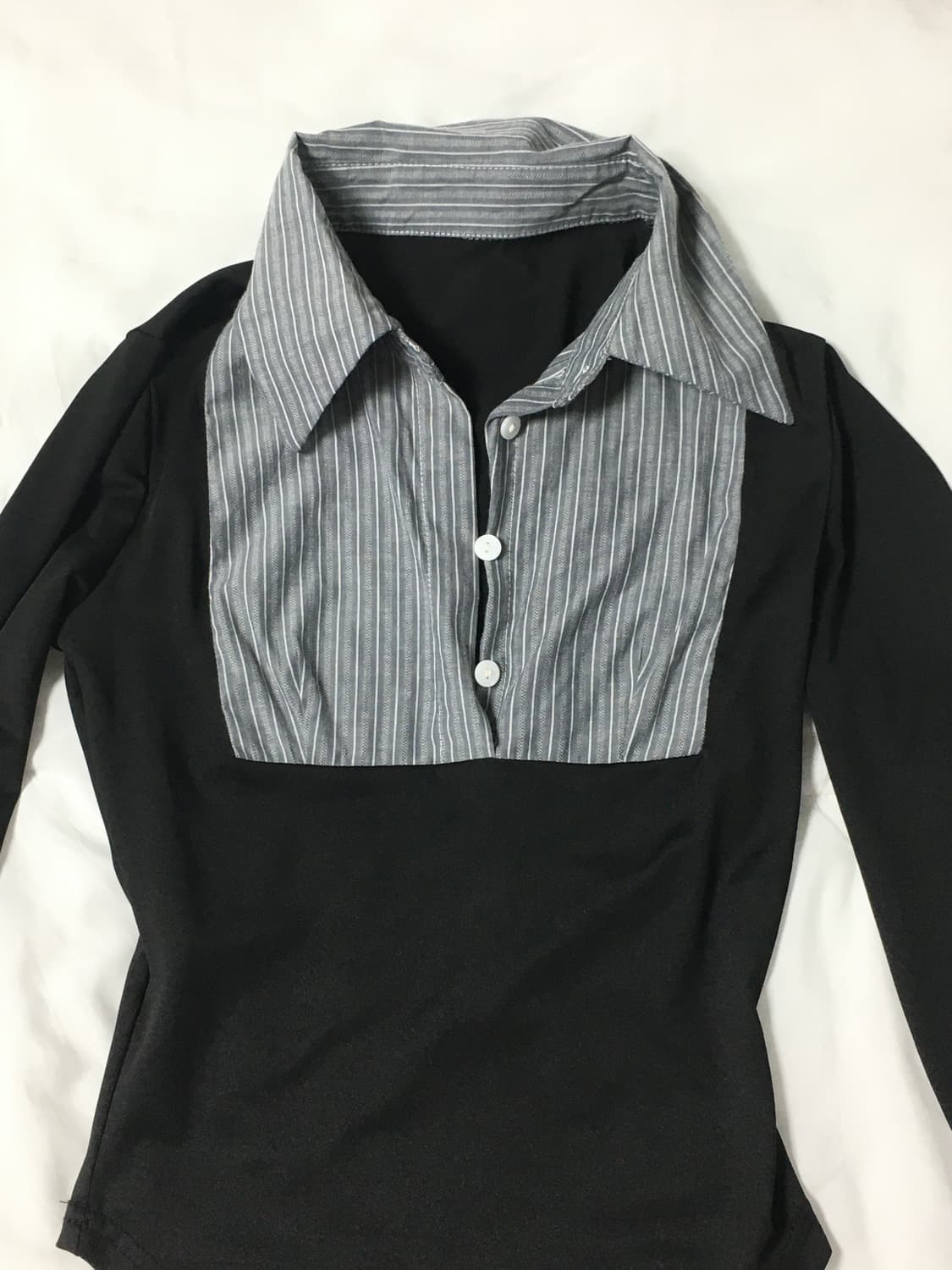 일본 빈티지 그런지 셔츠 카라 티 상품이미지3