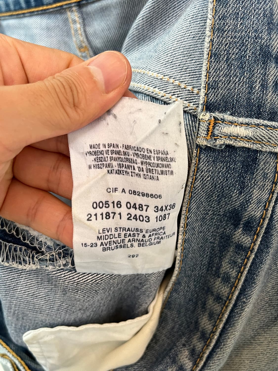 Levis 516 워싱 데님 부츠컷 연청바지 W34 상품이미지8