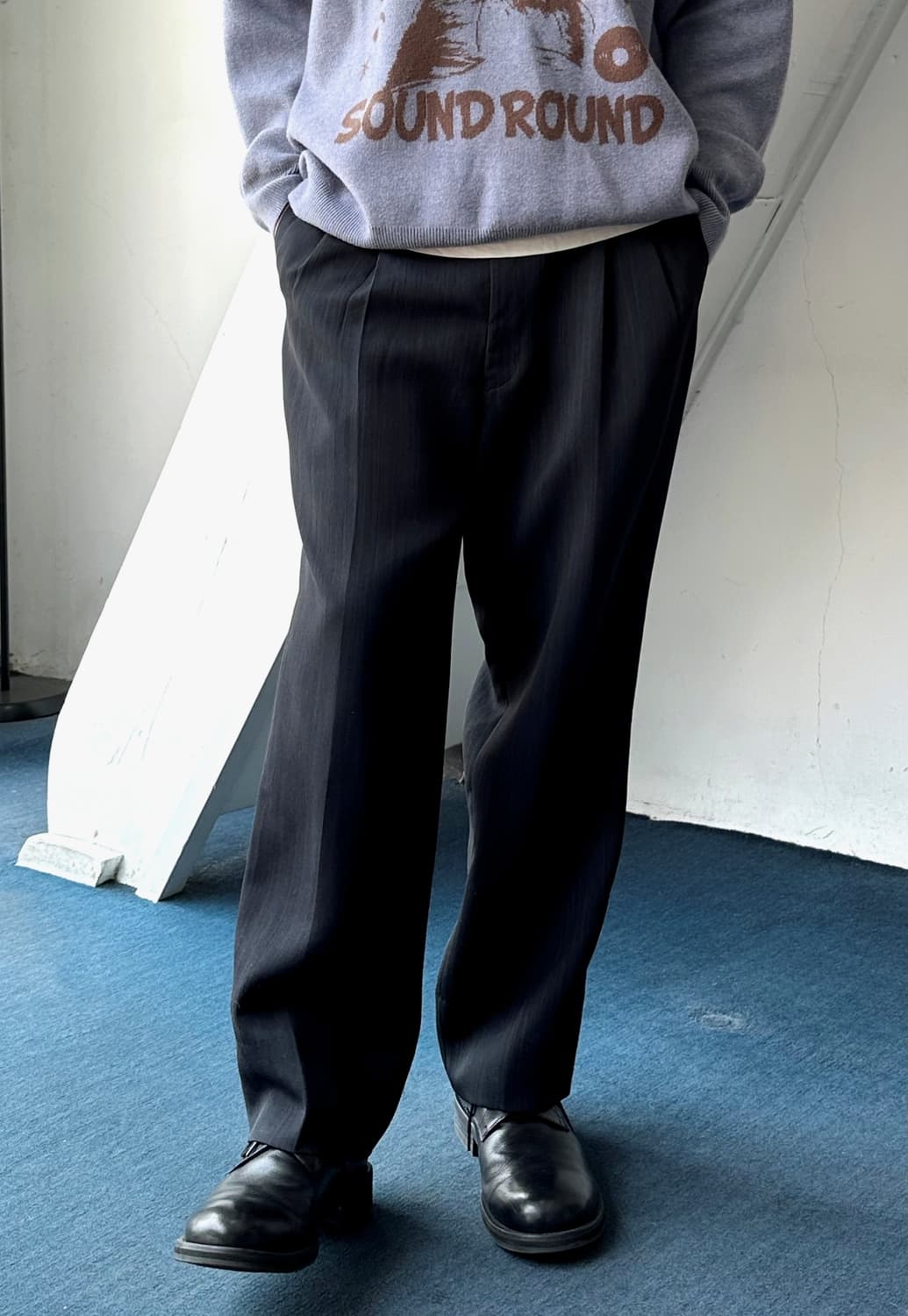 2 pleats multi stripe wide trousers 상품이미지10