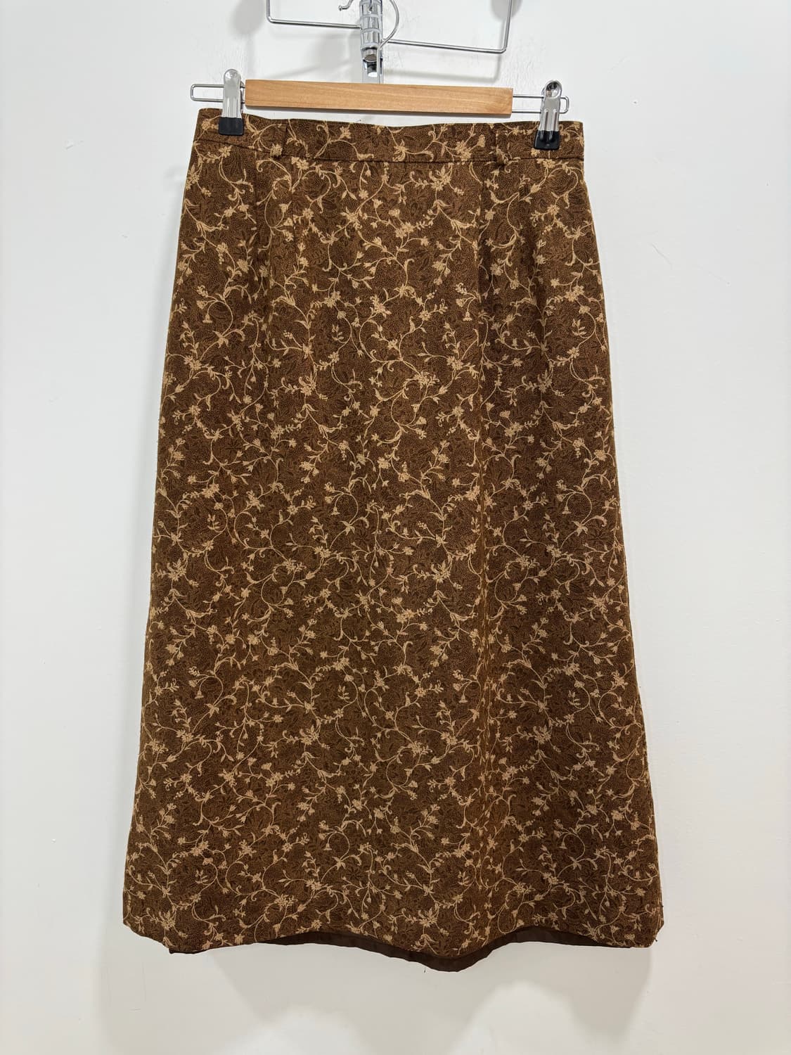 일본 빈티지 브라운 플라워패턴 스커트 치마 상품이미지1