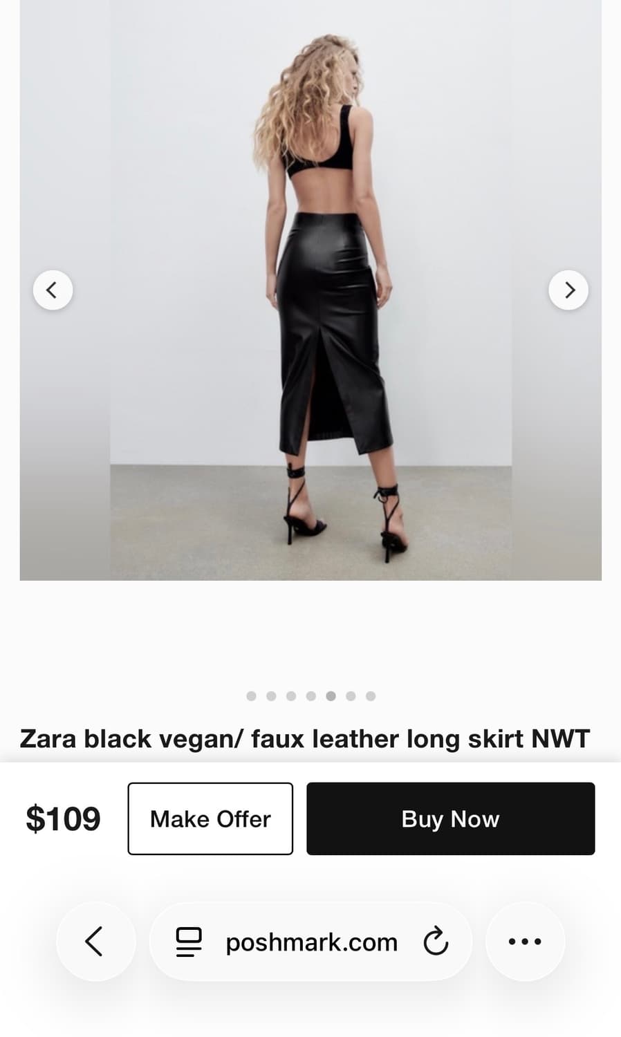 레더 맥시 스커트 상품이미지5