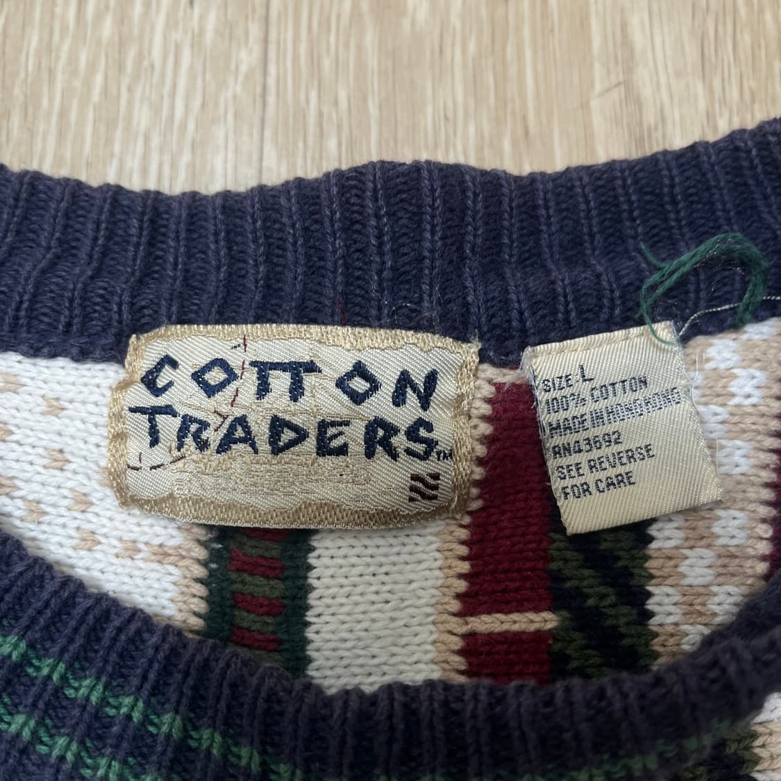 코튼 트레이더스 빈티지 아메카지 패턴 코튼 니트 L(100) 상품이미지4