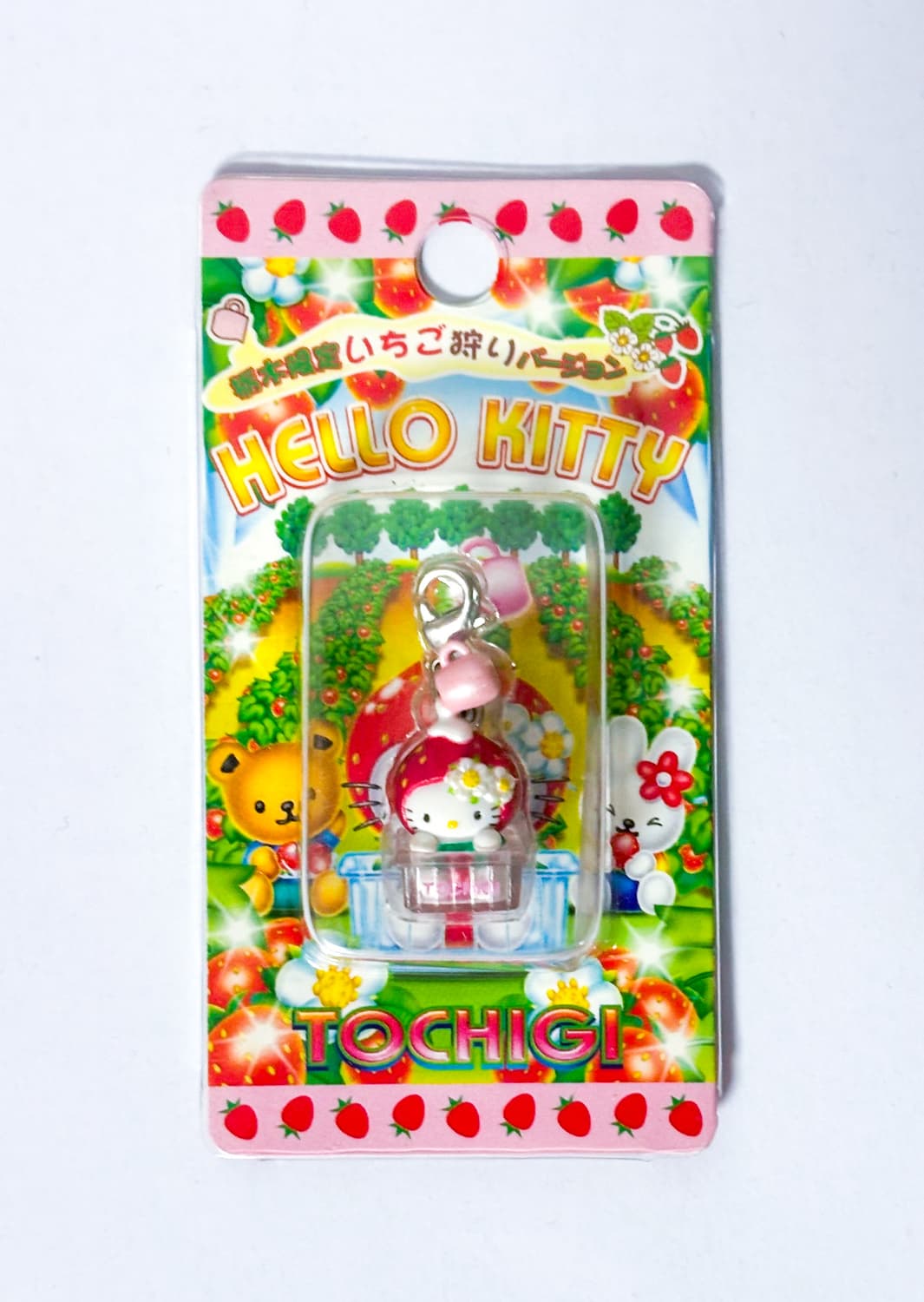 (고전/희귀) 미개봉 고전헬로키티스트랩  도치기 현지 한정 딸기 스트랩 상품이미지1