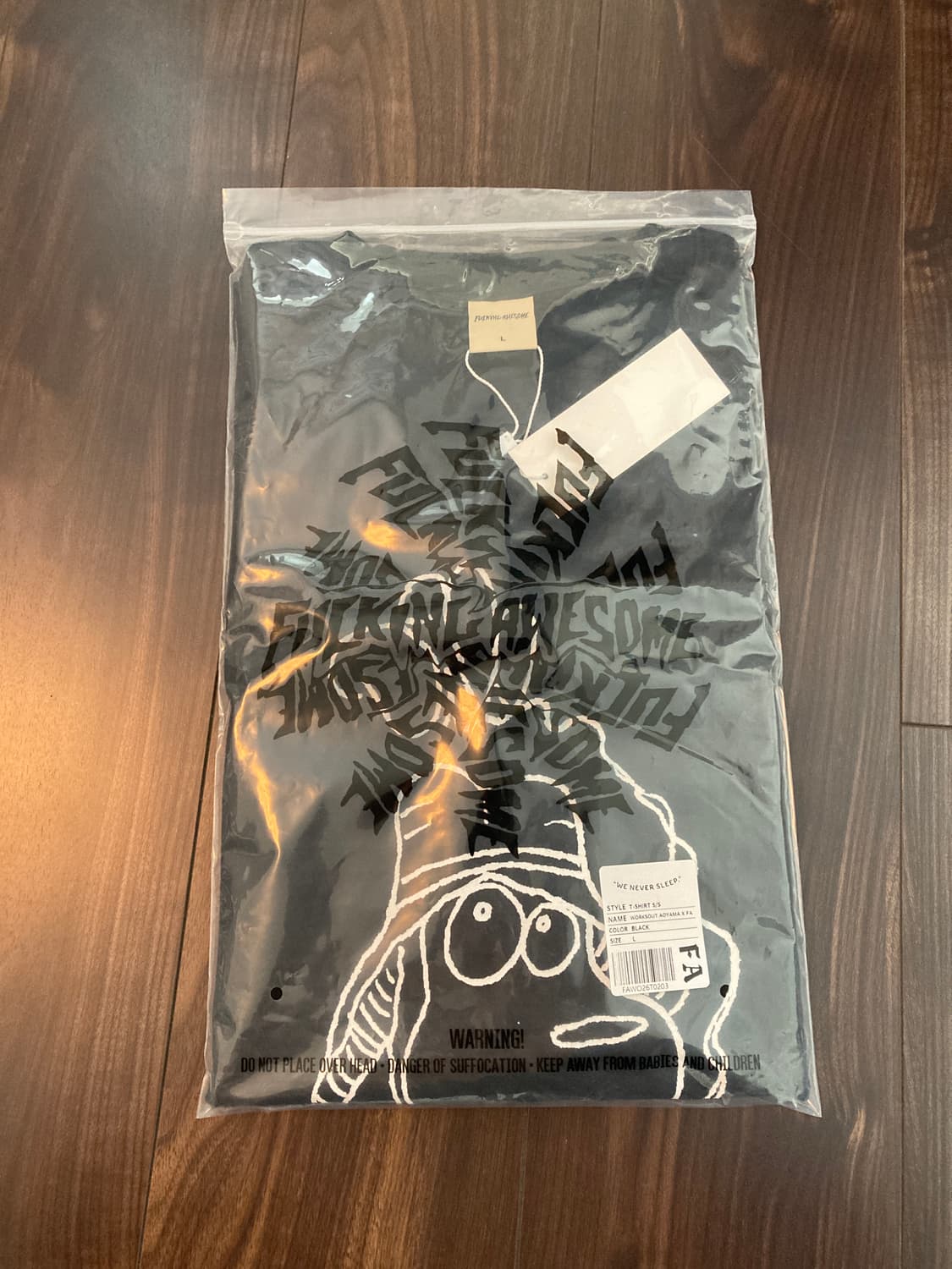 퍼킹어썸 웍스아웃 아오먀마 한정 반소매 블랙 L 상품이미지1