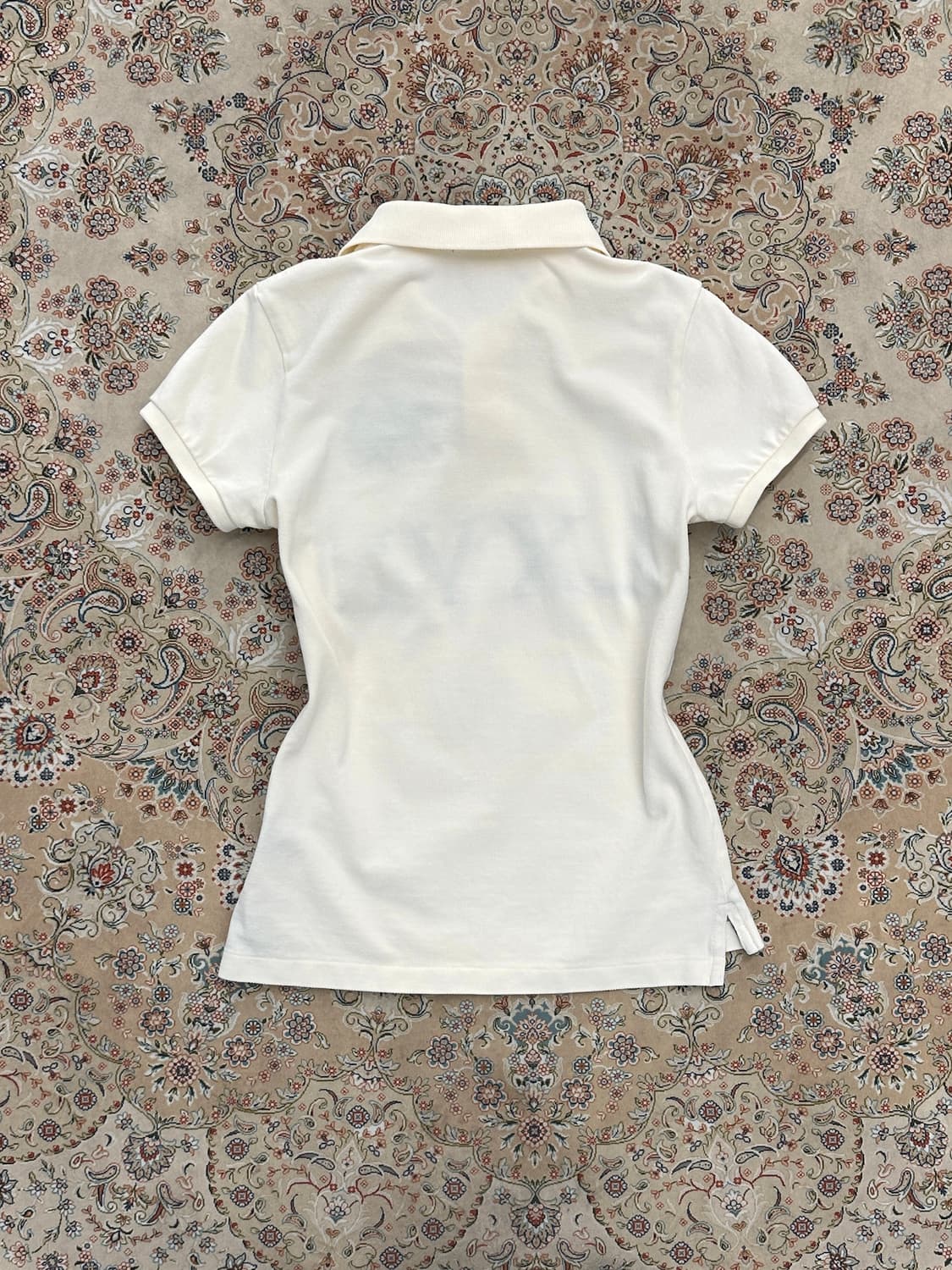 랄프로렌 크림/네이비 더블 빅포니 카라티  상품이미지2