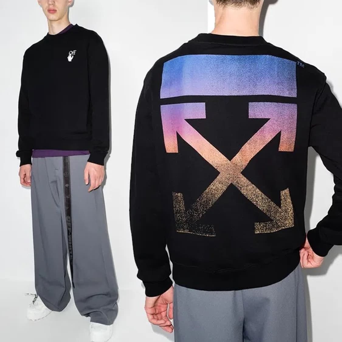 Off white 디그레이드 애로우 맨투맨(L)큐알탭 상품이미지1