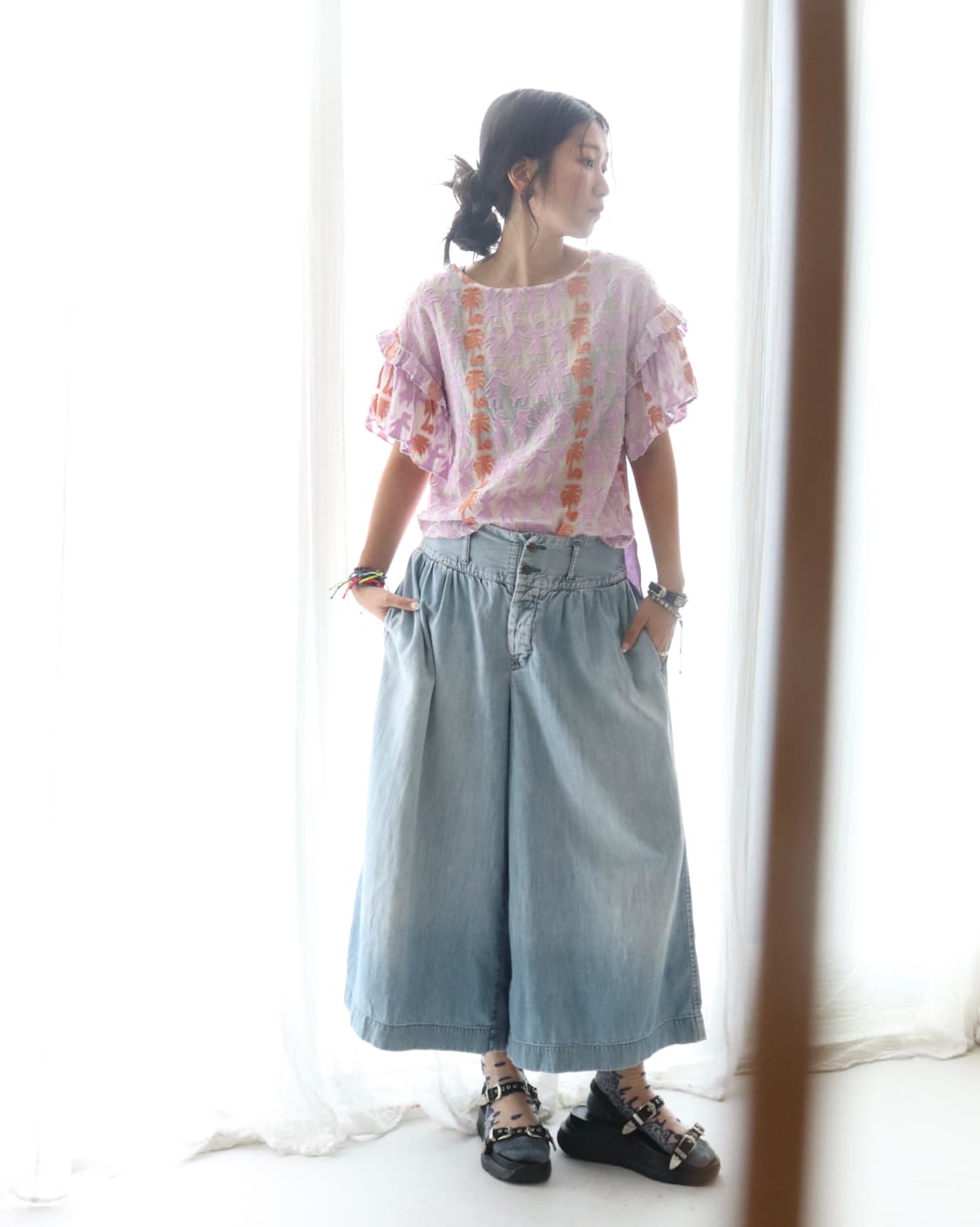 [45rpm] Light Denim Culottes Pants 상품이미지8