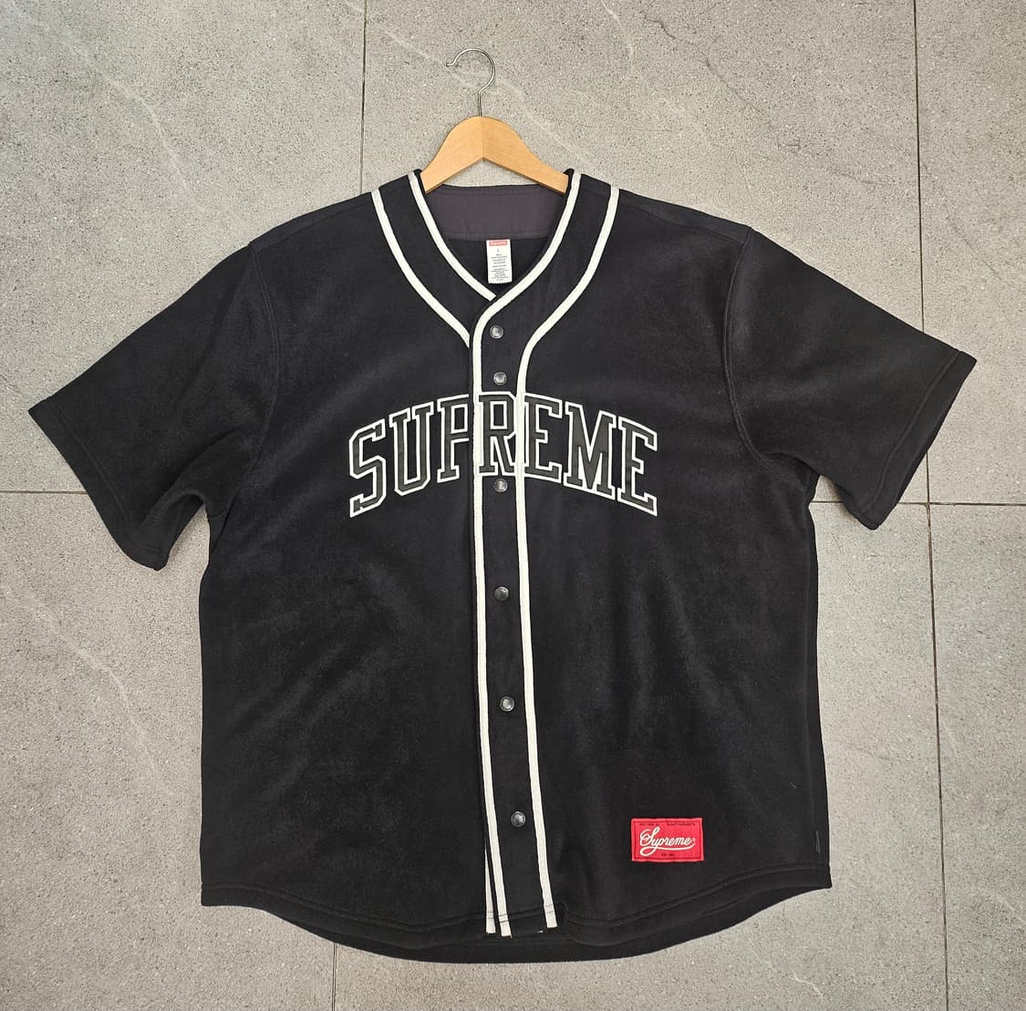 슈프림Supreme 폴라텍 베이스볼 저지 블랙 - 24FW 상품이미지2