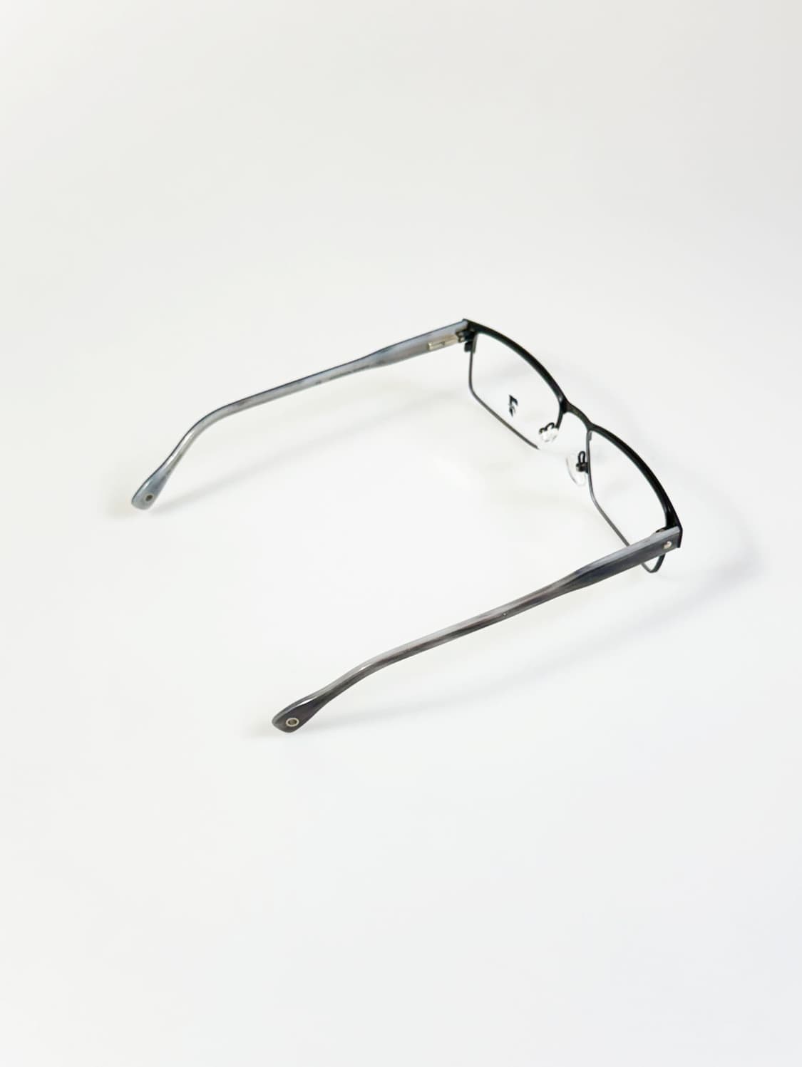 7kam 블랙 메탈 슬림 스퀘어 프레임 빈티지 안경 상품이미지4