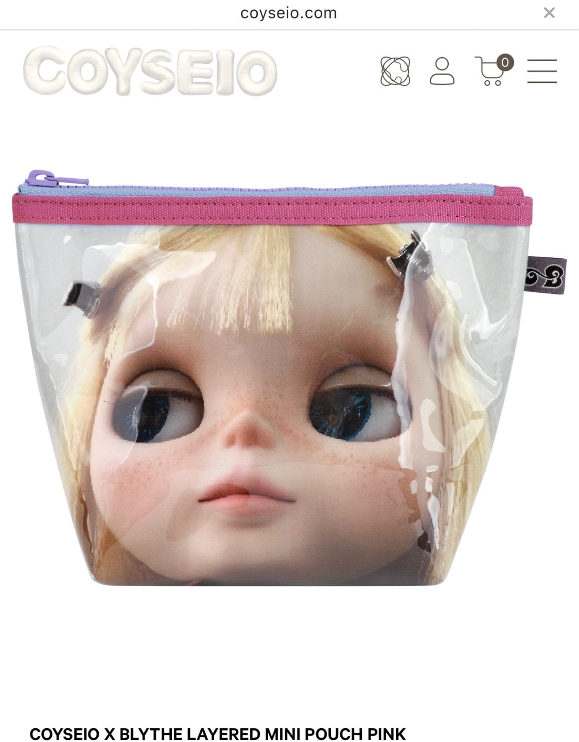 현물/COYSEIO X BLYTHE MINI POUCH PINK 상품이미지1